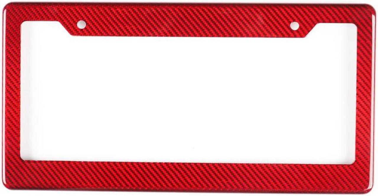 Main image of Paiying 1Pc Real Carbon Fiber License Plate Frame Red (without Mounting Accessories)