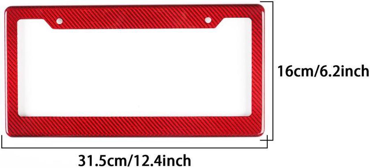 Alt view image 4 of 5 - Paiying 1Pc Real Carbon Fiber License Plate Frame Red (without Mounting Accessories)