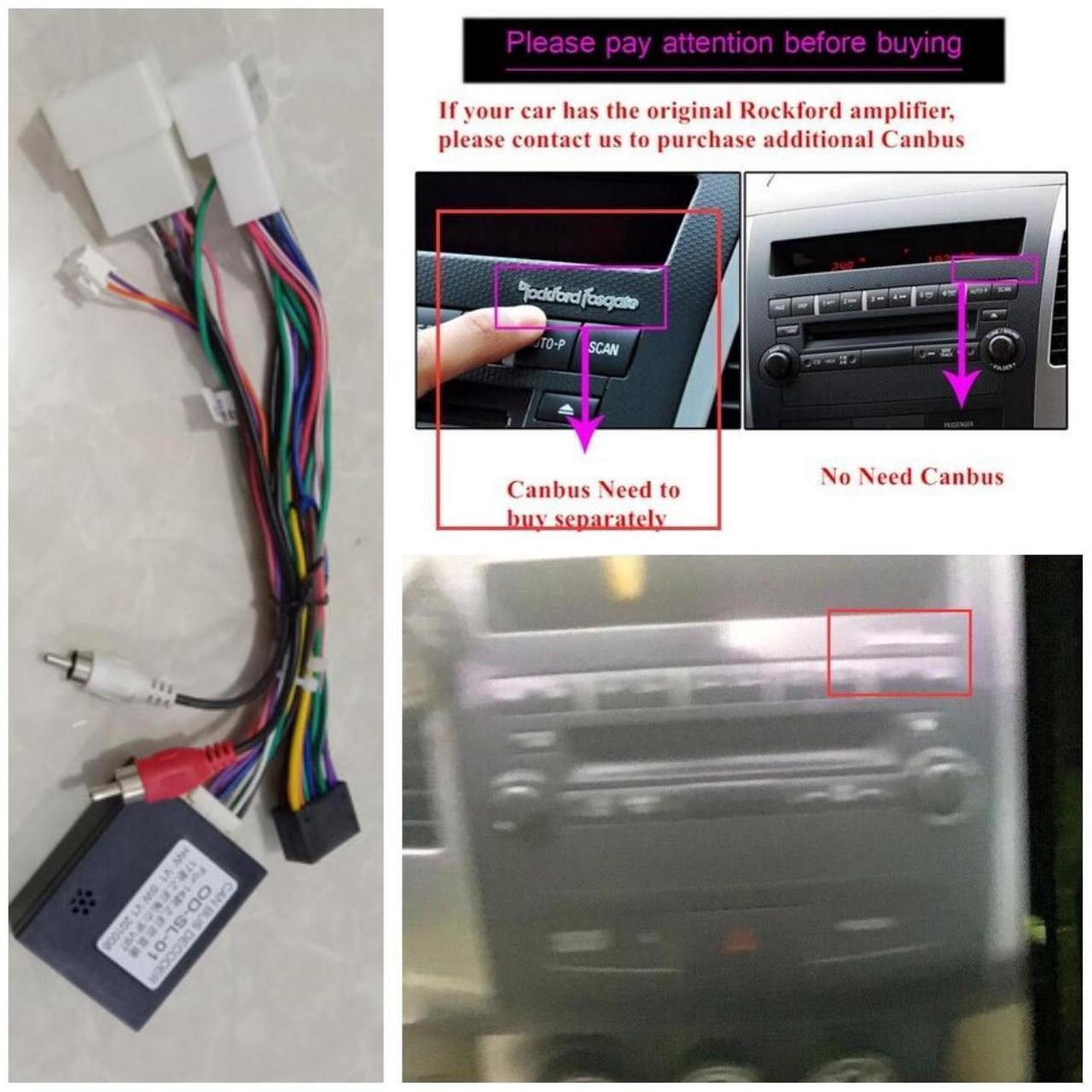 Alt view image 2 of 3 - Furulu Power Harness w/ Canbus Box For 2008-2015 Mitsubishi Lancer 9.7" Android Stereo