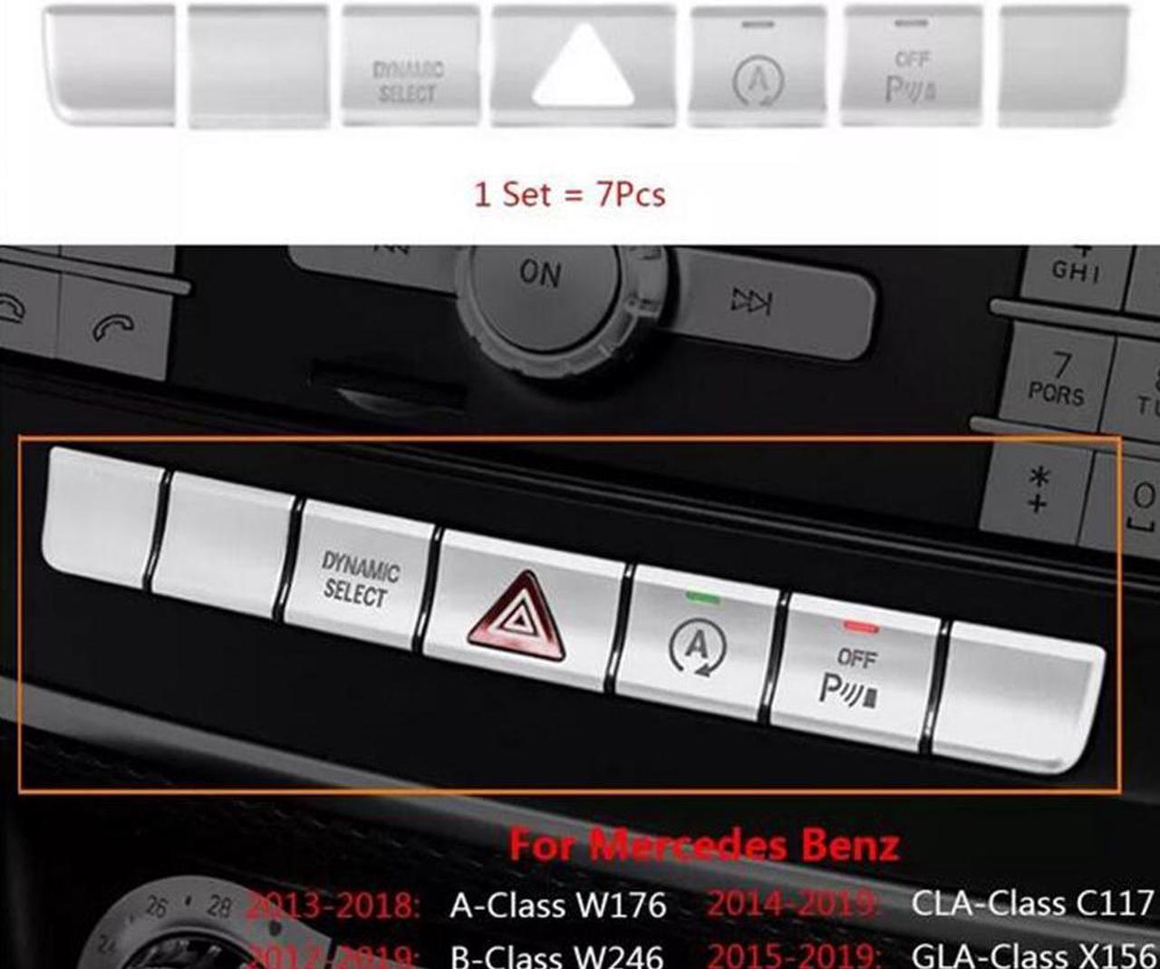 Furulu 1 set CD Panel Function Switch Cover Trim For Mercedes Benz