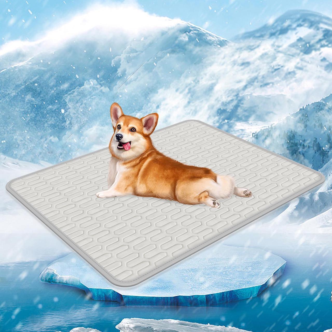 Main image of Dog Cooling Mat 30" x 20" Large Self-Cooling Pad for Dogs Sleeping Mats for Dog and Cat Durable Self Cooling Pet Blanket Outdoor Indoor Non-Slip Cooling Dog Mats (Gray)