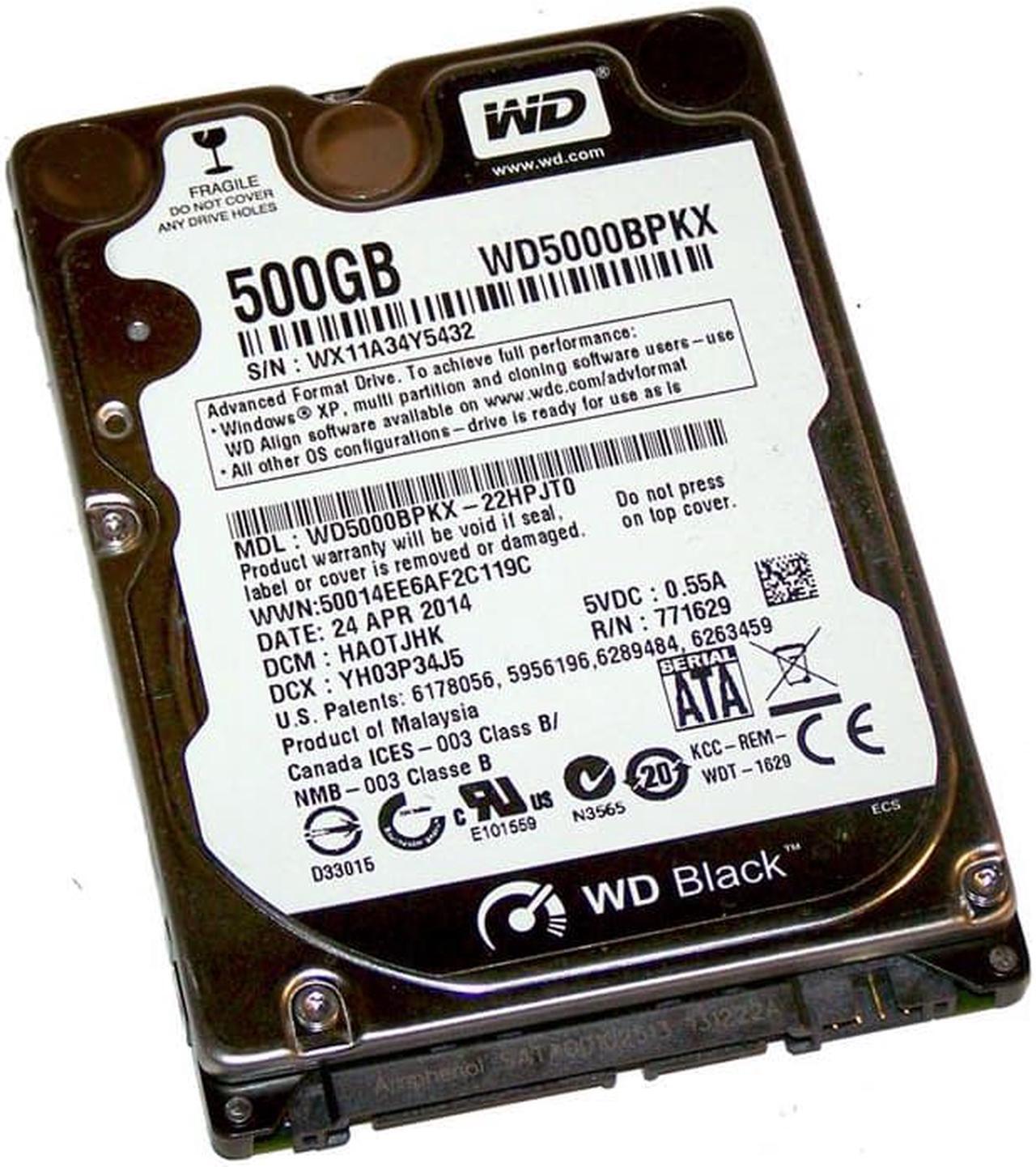 Main image of WD5000BPKX-22HPJT0 - Western Digital Black 500GB 7200RPM SATA 6Gb/s 16MB Cache 2.5-inch Hard Drive