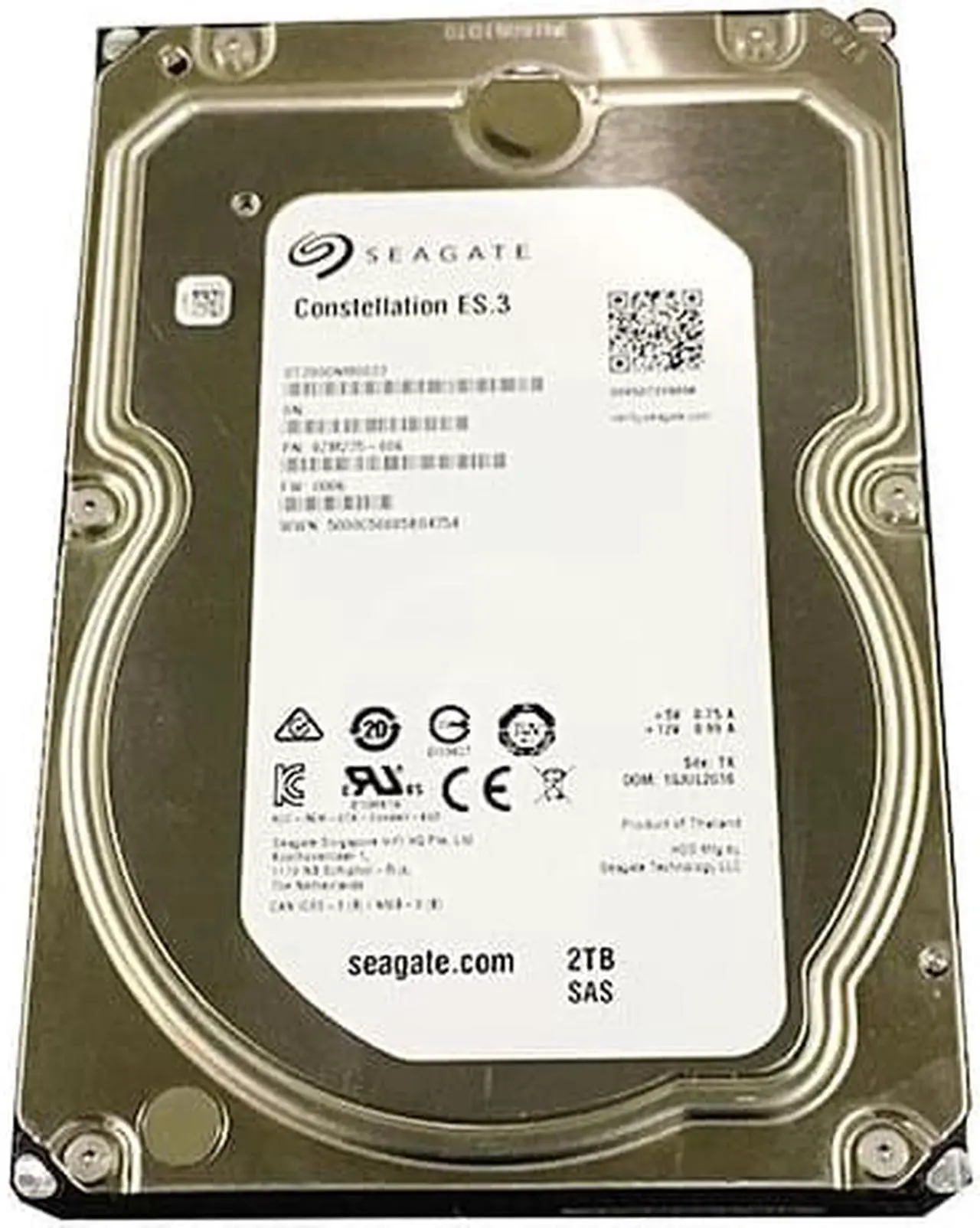 Alt view image 2 of 3 - Seagate Constellation ES.3 ST2000NM0023 2 TB 3.5" Internal Hard Drive - SAS - 7200 rpm - 128 MB Buffer
