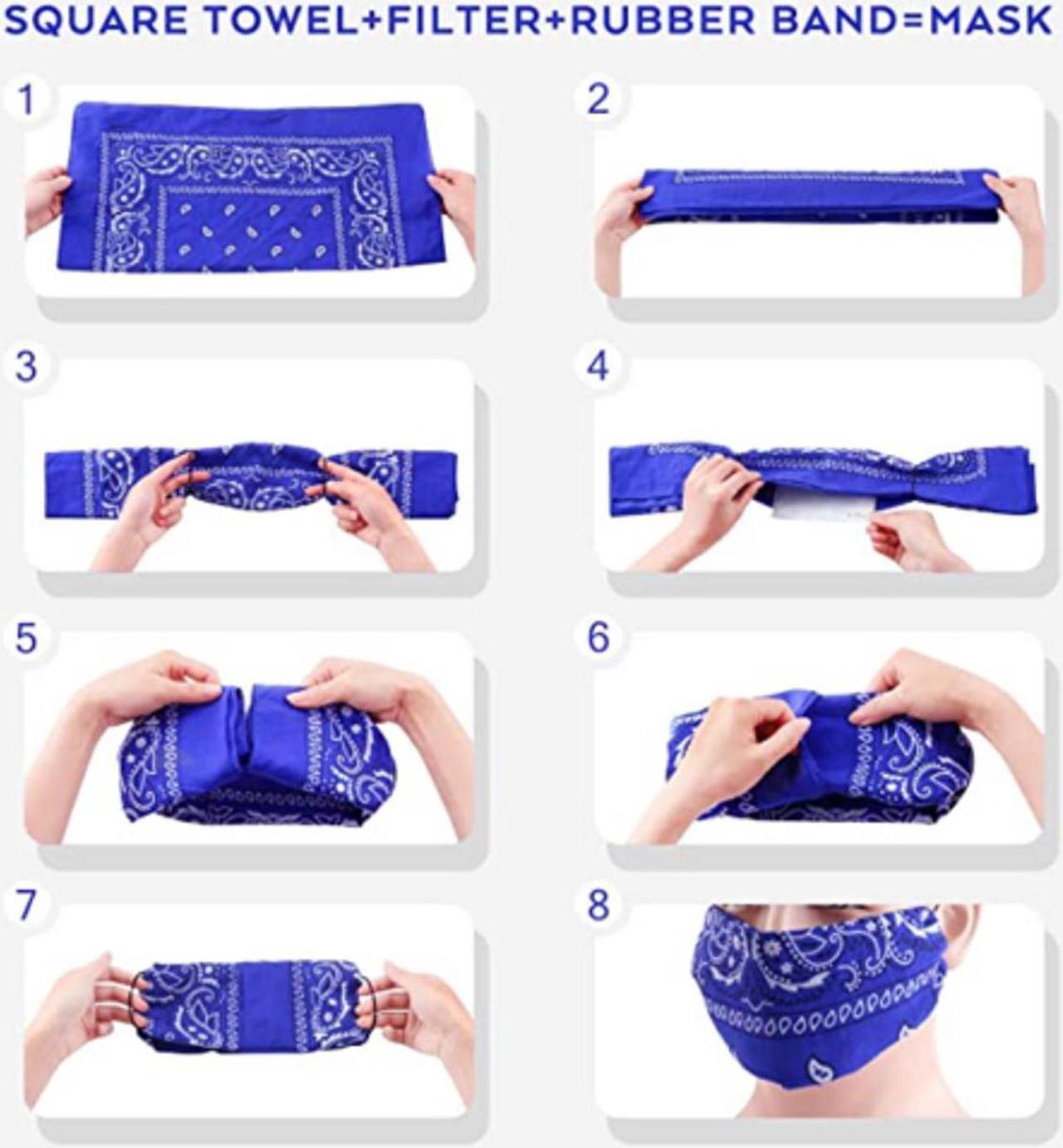 Alt view image 5 of 5 - 4pk Bandana Handkerchief Scarf Headband Hair Tie Hat Liner 100% Cotton Navy