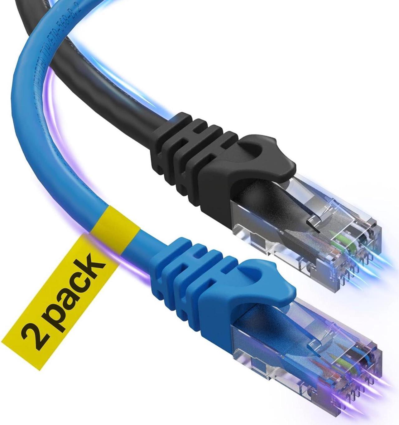 Cat6 Ethernet Cable, 10 ft (2 Pack) LAN, UTP (3 Meters) Cat 6, RJ45, Network, Patch, Internet Cable - 10 feet