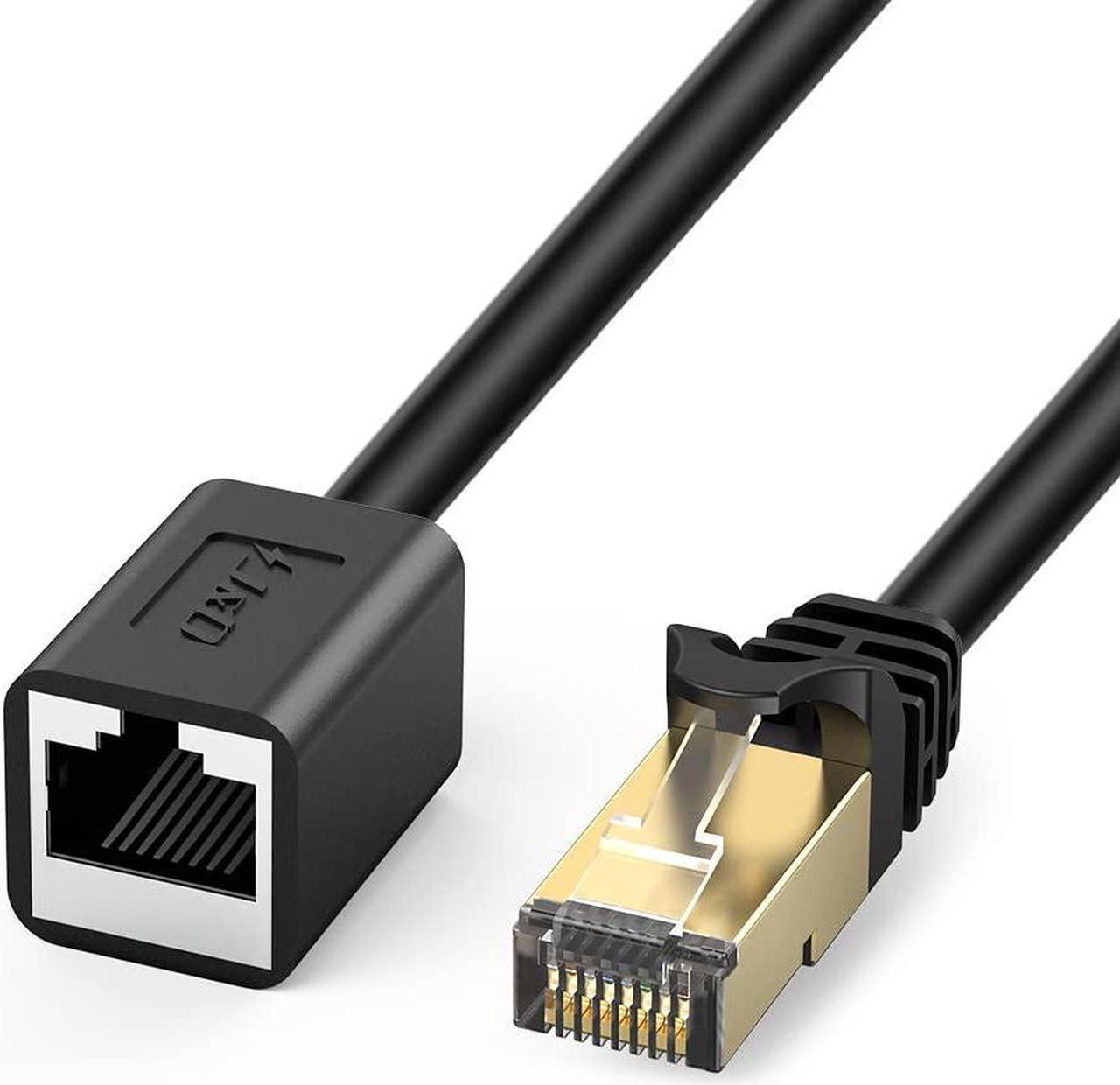 J&D Ethernet Extension Cable, Cat 6 Ethernet Extender Cable Adapter (9 Feet) Support Cat6 / Cat5e / Cat5 Standards, RJ45 Cords Shielded Male to Female