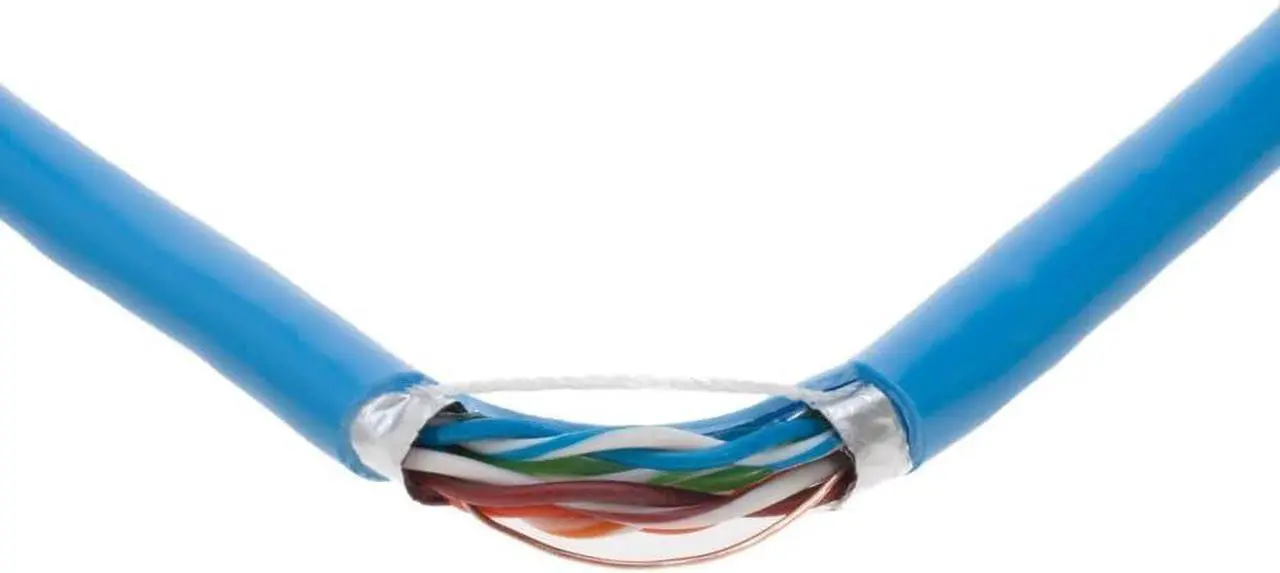 Alt view image 6 of 6 - 1000ft Cat5e Blue Solid 24AWG Shielded Cable FTP Cat5 Bulk Network Wire (Unshielded (FTP), Blue)