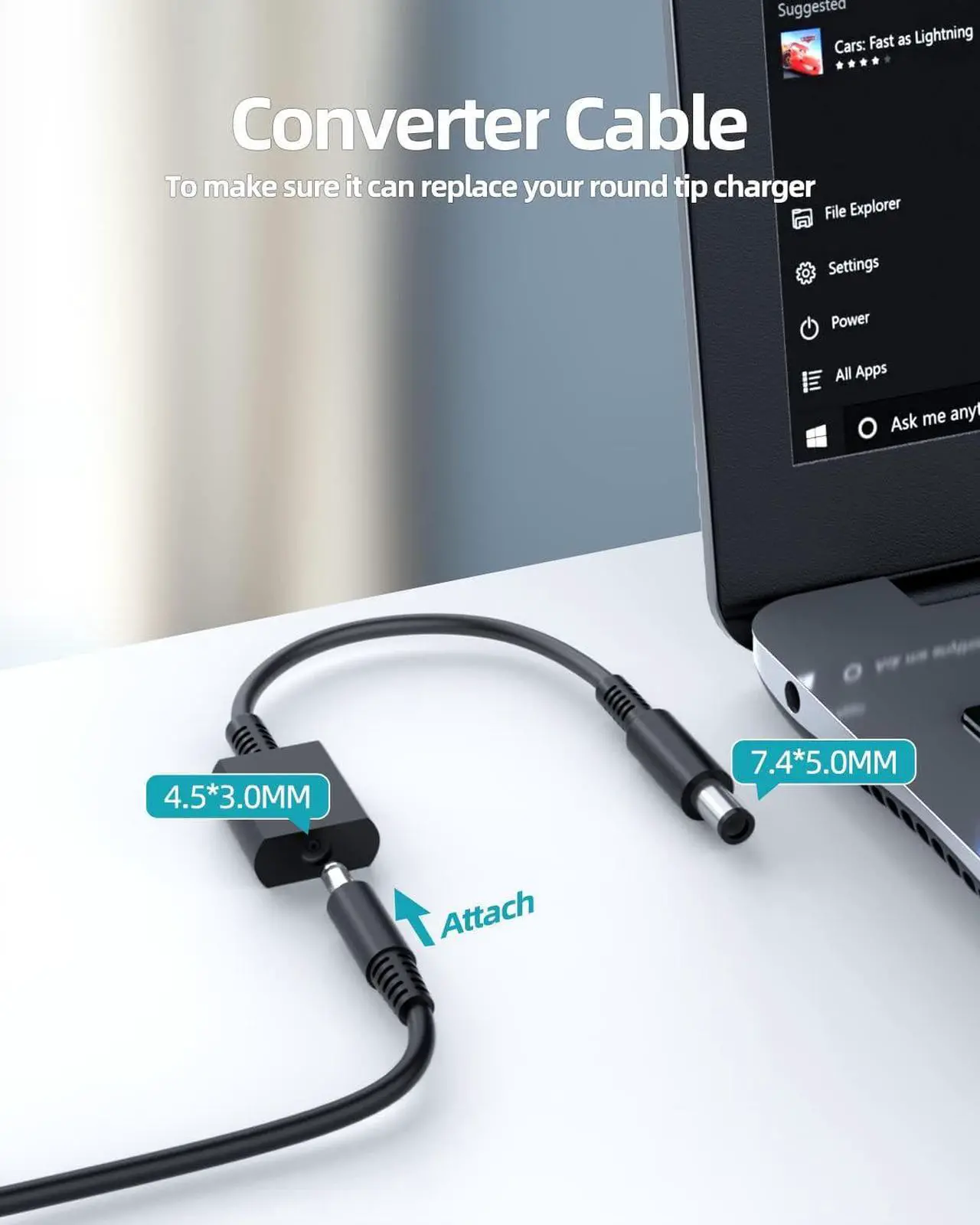 Alt view image 3 of 7 - Charger for  Laptop Charger Portable 65W 45W for All  Inspiron Latitude Vostro Round Power Connector (Safety Certified by UL)