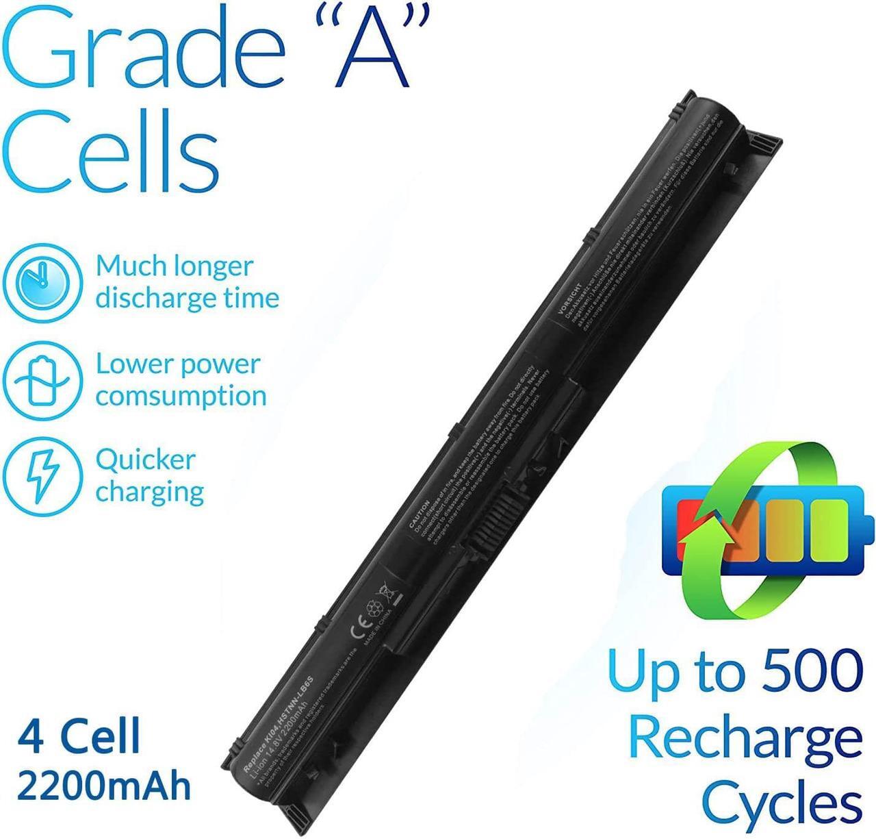 Alt view image 3 of 6 - KI04 K104 Laptop Battery for HP KIO4 800049-001 TPN-Q160 TPN-Q161 TPN-Q162 800049-421 TPN-Q158 800050-001 TPN-159 HSTNN-DB6T HP Pavilion 14-ab 15-ab 17-g00 800010-421 800009-421