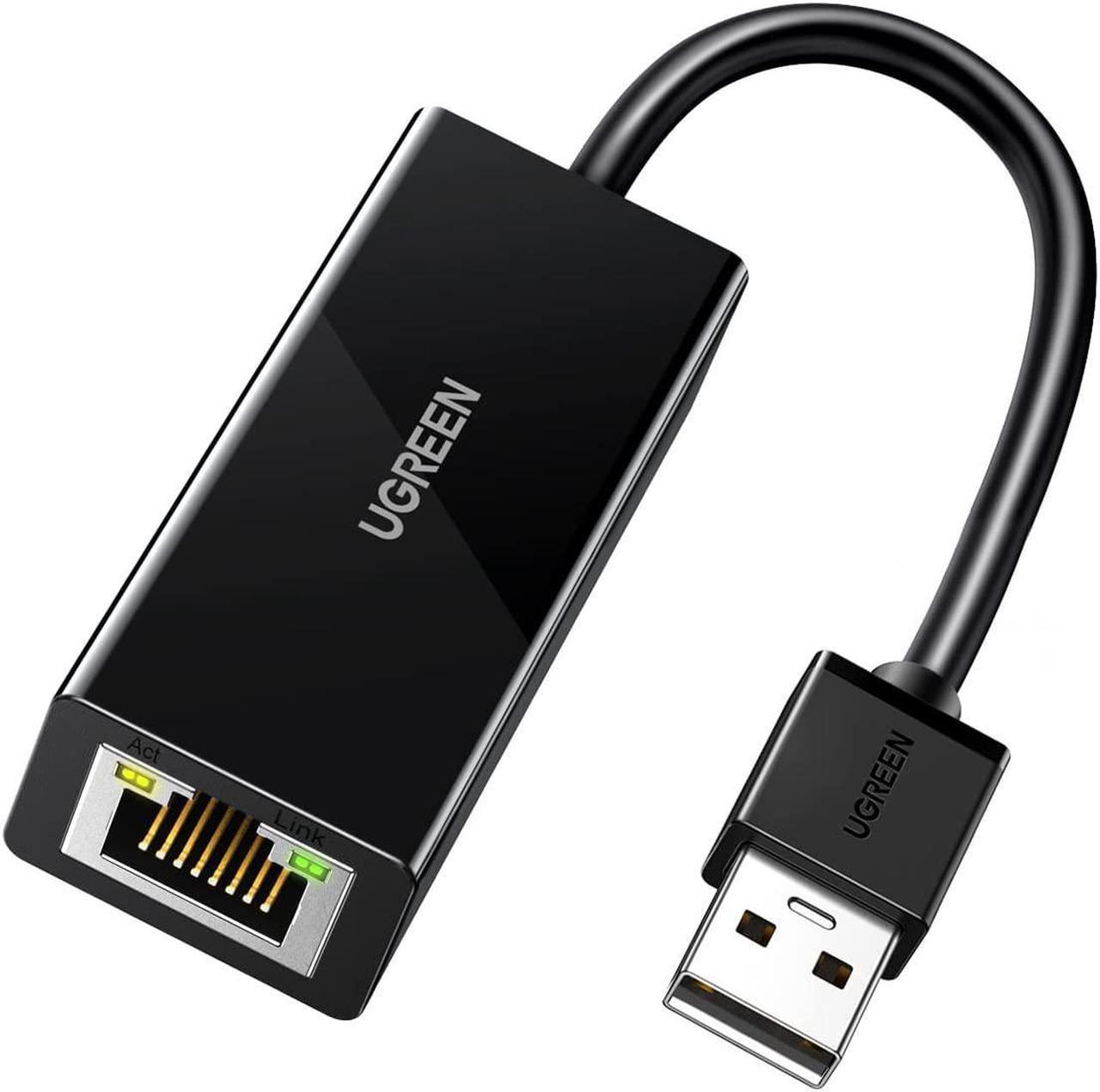 Main image of UGREEN Ethernet Adapter USB to 10 100 Mbps Network Adapter RJ45 Wired LAN Adapter for Laptop PC Compatible with Nintendo Switch Wii Wii U MacBook Chromebook Surface Windows macOS Linux Black