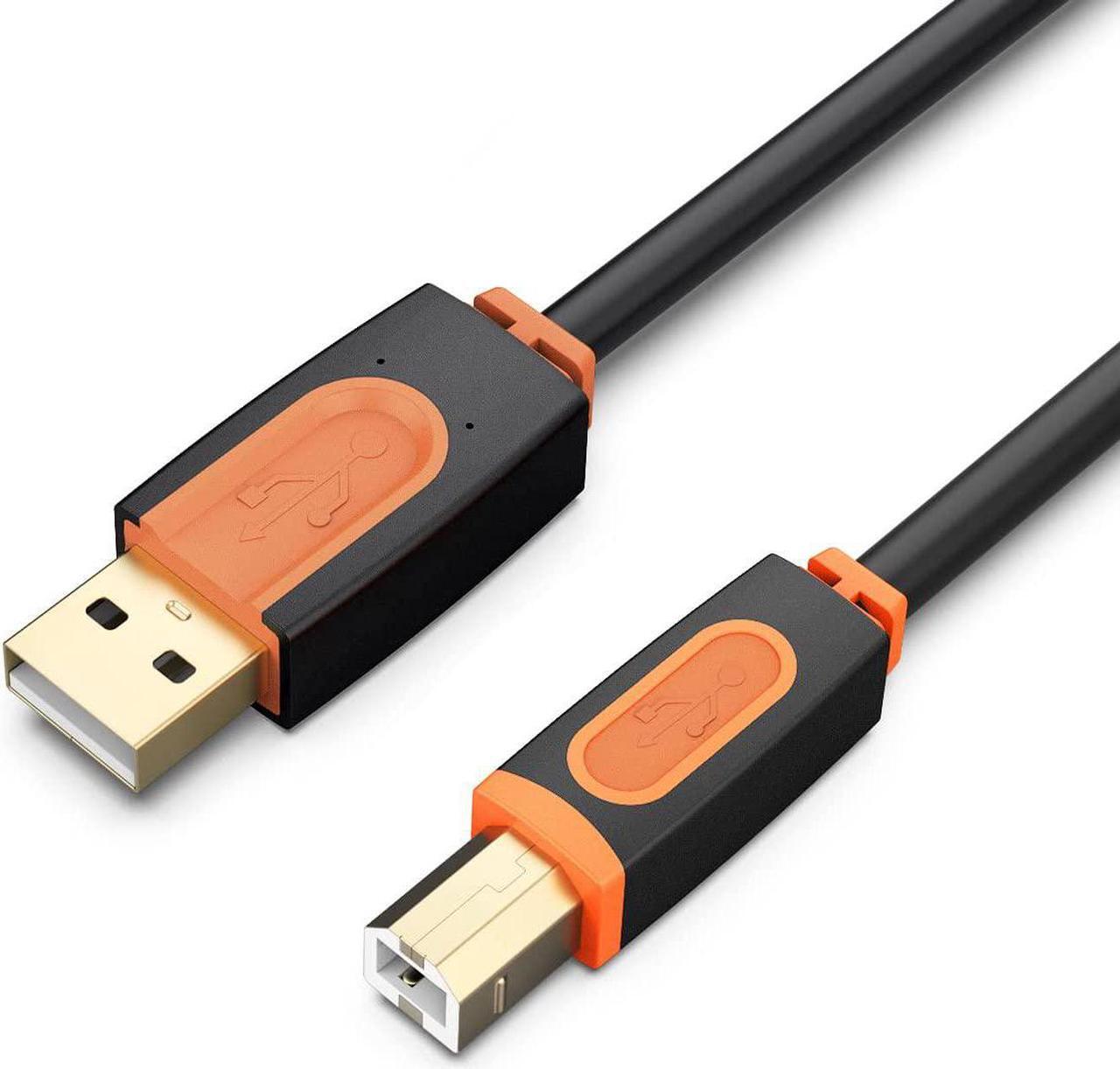 Main image of Printer Cable 20 feet USB Printer Cable USB 2.0 Type A Male to Type B Male Printer Scanner Cable Compatible with HP Canon Epson Dell Xerox Samsung etc