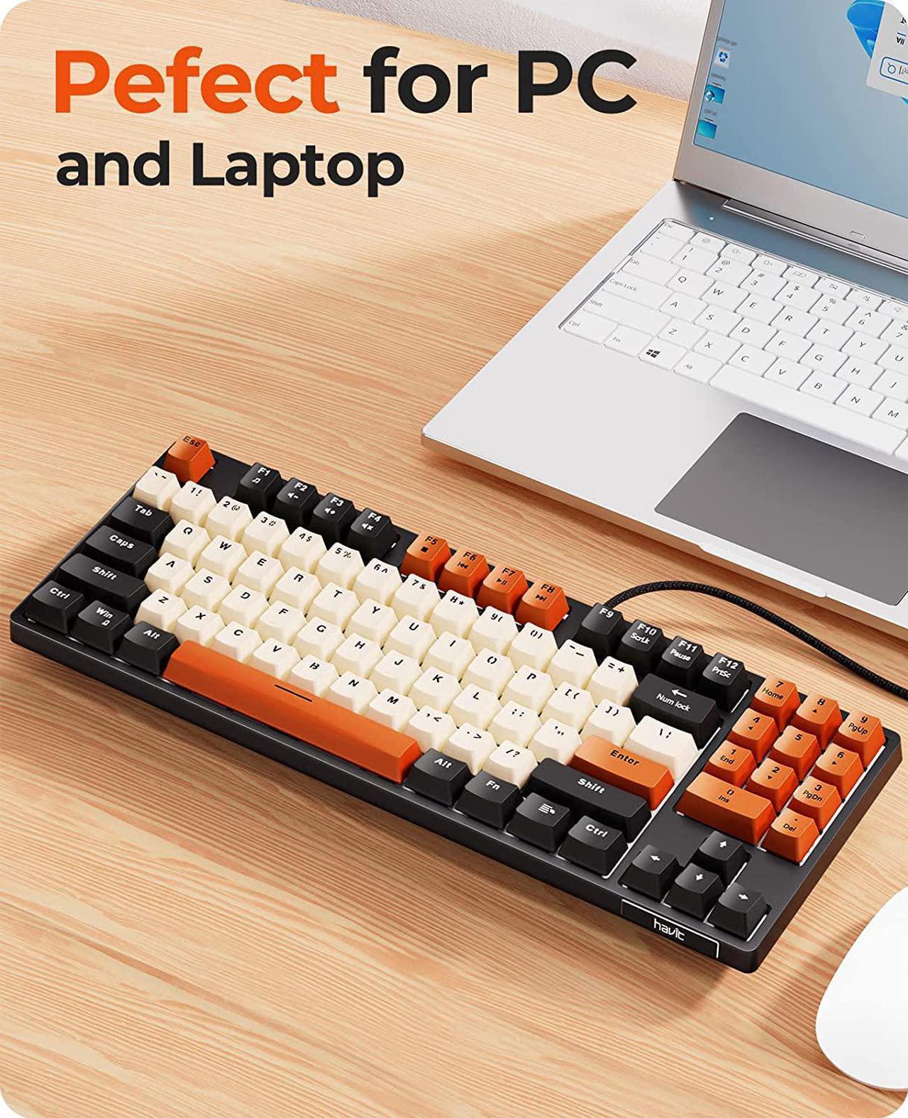 Alt view image 6 of 6 - havit Mechanical Keyboard, Wired Compact PC Keyboard with Number Pad Red Switch Mechanical Gaming Keyboard 89 Keys for Computer/Laptop (Black)