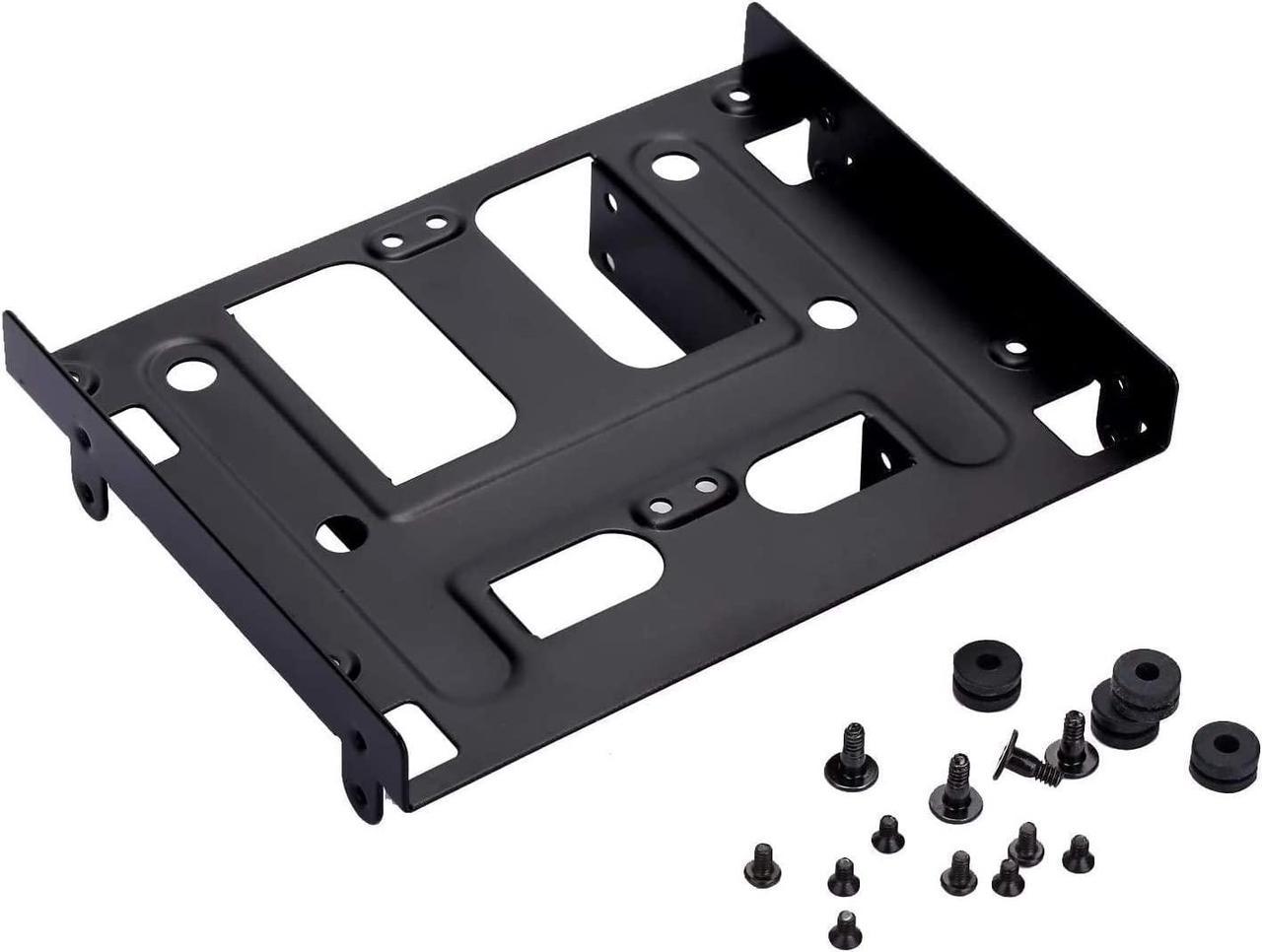 Cinolink 5.25 to 3.5 Drive Bay Adapter HDD SSD Mounting Bracket 5.25 inch to 2.5 or 3.5 Inch Internal Hard Disk Drive Mounting Kit with Screws and Shock Absorption Rubber Washer- Black