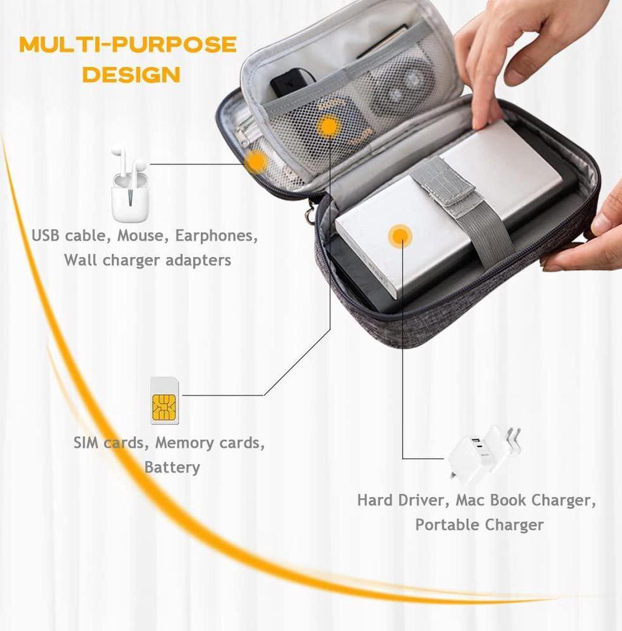 Alt view image 4 of 7 - Electronic Organizer Bag Cable Organizer Travel Cord Organizer Case Pouch Portable Carrying Case for Charger Hard Drive Earphone USB SD Card (Purple)