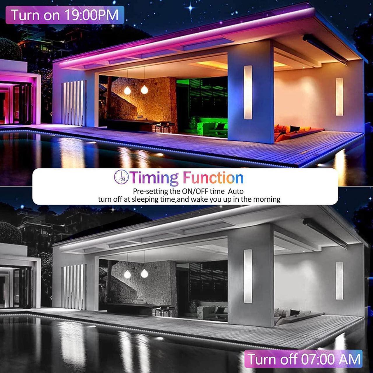Alt view image 7 of 7 - 100FT Outdoor Led Strip Lights Waterproof Led Light Strips | Work with Alexa and Google Assistant | Smart WiFi Outdoor Led Lights for Bedroom RGB Music Sync Remote &App Controlled Led Rope Lights