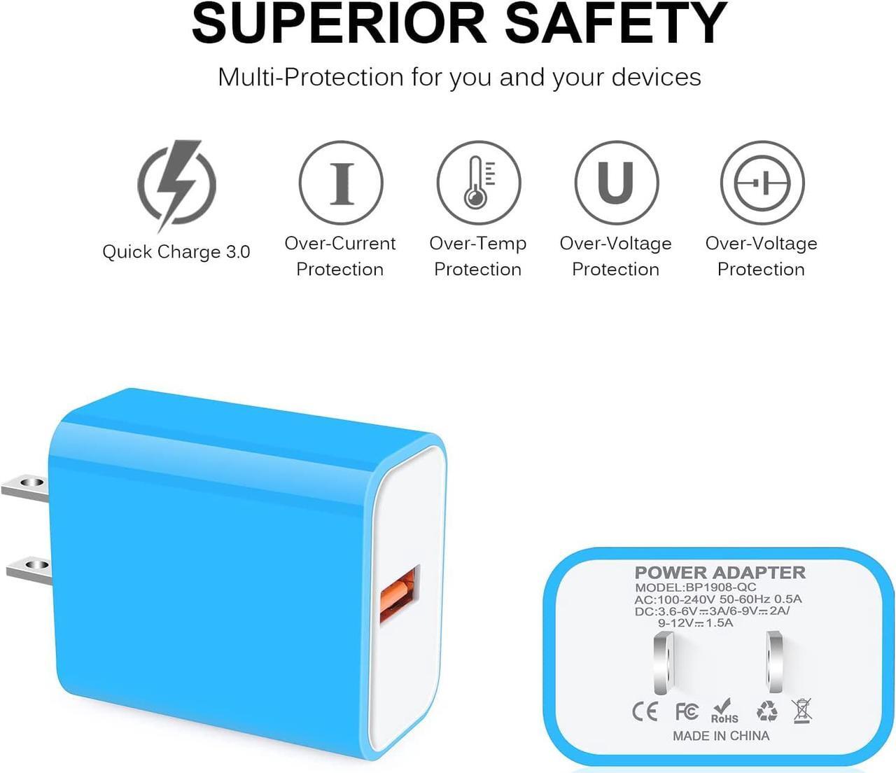 Alt view image 5 of 7 - Android Phone Charger Samsung Charger Fast Charging with USB Type C Charger Cable Cord 3FT/6FT for Samsung Galaxy A14 5G/A54 5G/S23 Ultra/S22/S21/S20/S10 /S9/A53/A52/A51/A34/A32/A23/A13/A12/A03s/A01