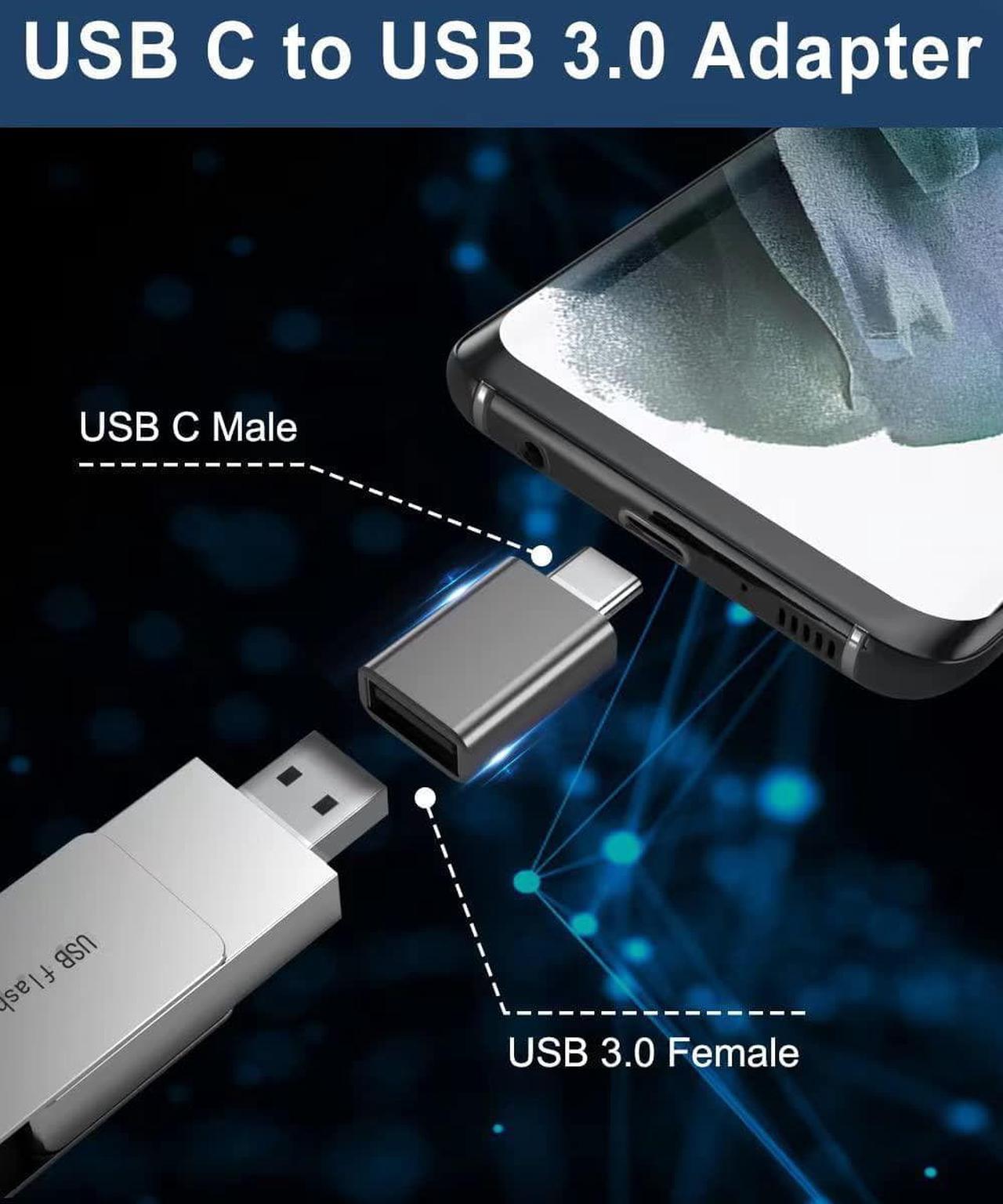 Alt view image 3 of 7 - USB C to USB Adapter 3 Pack Type C Male to USB A 3.0 Female Adapter Thunderbolt 4 OTG Converter for MacBook Pro iPad Air 5 Mini 6 Microsoft Surface Go Laptop Samsung Galaxy S21 S22 S23