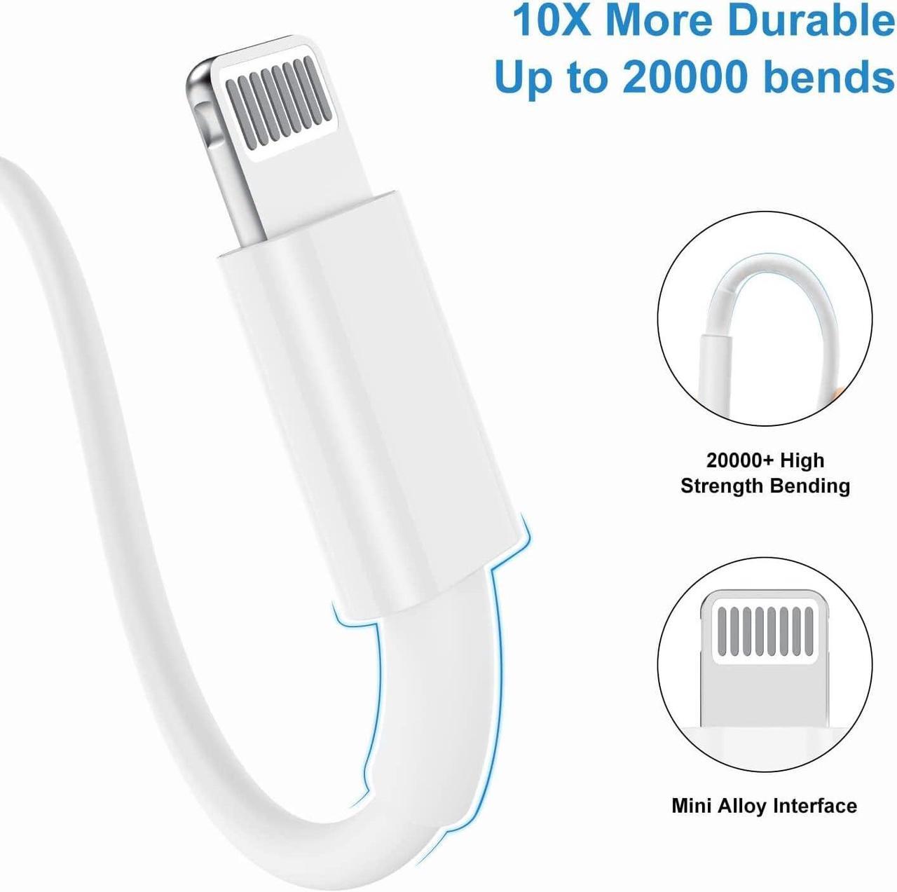 Alt view image 3 of 7 - Long iPhone 12 13 14 Fast Charger Cable 10ft [Apple MFi Certified] USB C to Lightning Cable Type C Port Support Apple Charging Cord for iPhone 14 Pro/14/13 Pro/12 Pro Max/12 Mini/11 Pro/XS/XR/iPad.