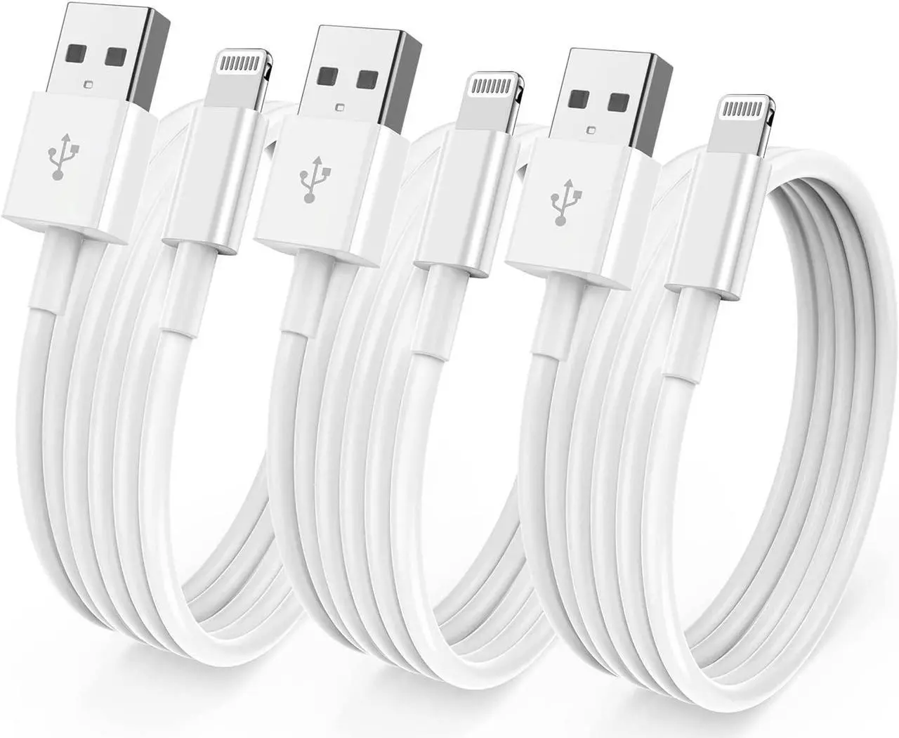 Main image of 3 Pack [ Apple MFi Certified ] iPhone Charger 6ft Long Lightning to USB Cable 6 Feet Fast Apple Charging Cable Cord 6 Foot for iPhone 14 Pro Max/13 Pro Max/12 Mini/11 Pro/11/XS/XR/8/7/6s/iPad Air