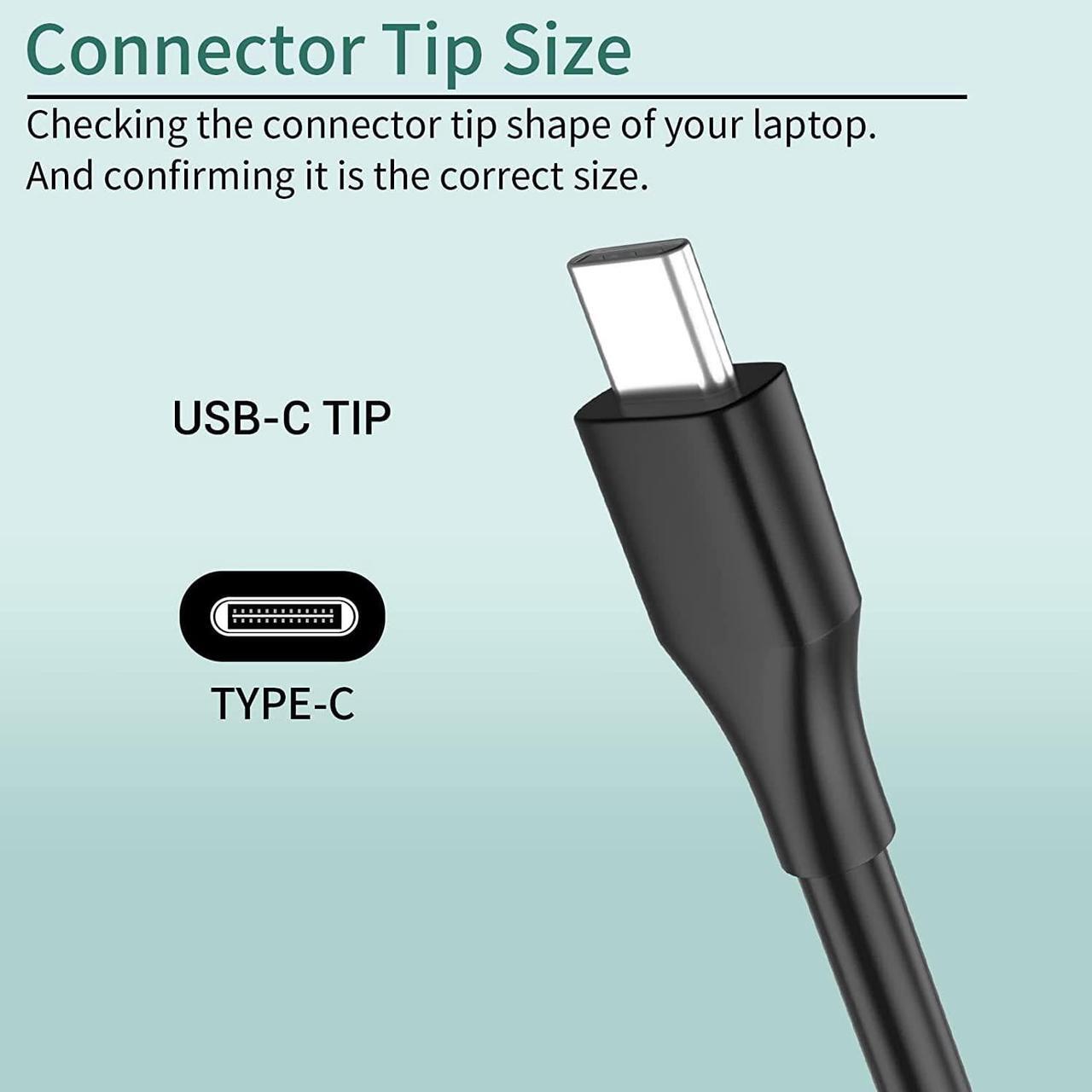 Alt view image 4 of 7 - Chromebook Charger 45W 65W - USB C Laptop Charger Fast Charging for  HP     LG Google Chromebook Charger USB-C Computer Laptops Chargers Type C AC Adapter Power Cord - 10ft