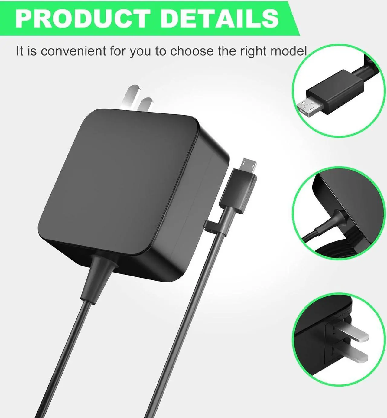 Alt view image 4 of 7 - 33W 19V 1.75A Laptop Charger for Asus Chromebook Flip C100PA C100P C100 C201 C201P C201PA Eeebook X205 X205T X205TA Vivobook E200H E200HA AD890526 ADP-33AW ADP-33AW Connector Type: Small Square Tip
