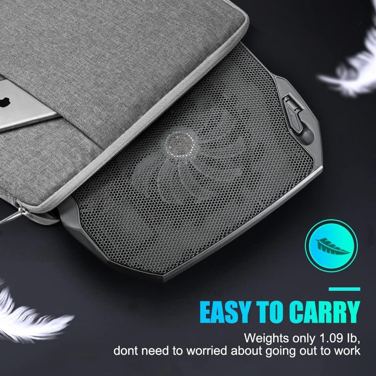 Alt view image 6 of 7 - Laptop Cooling Pad, Gaming Laptop Cooler with 2 Quiet Big Fans, RGB 7 Color Light Change, Portable USB Laptop Stand 11 to 15.6 Inch, Slim and Easy Carry Working Study Outdoor Travel, 2020