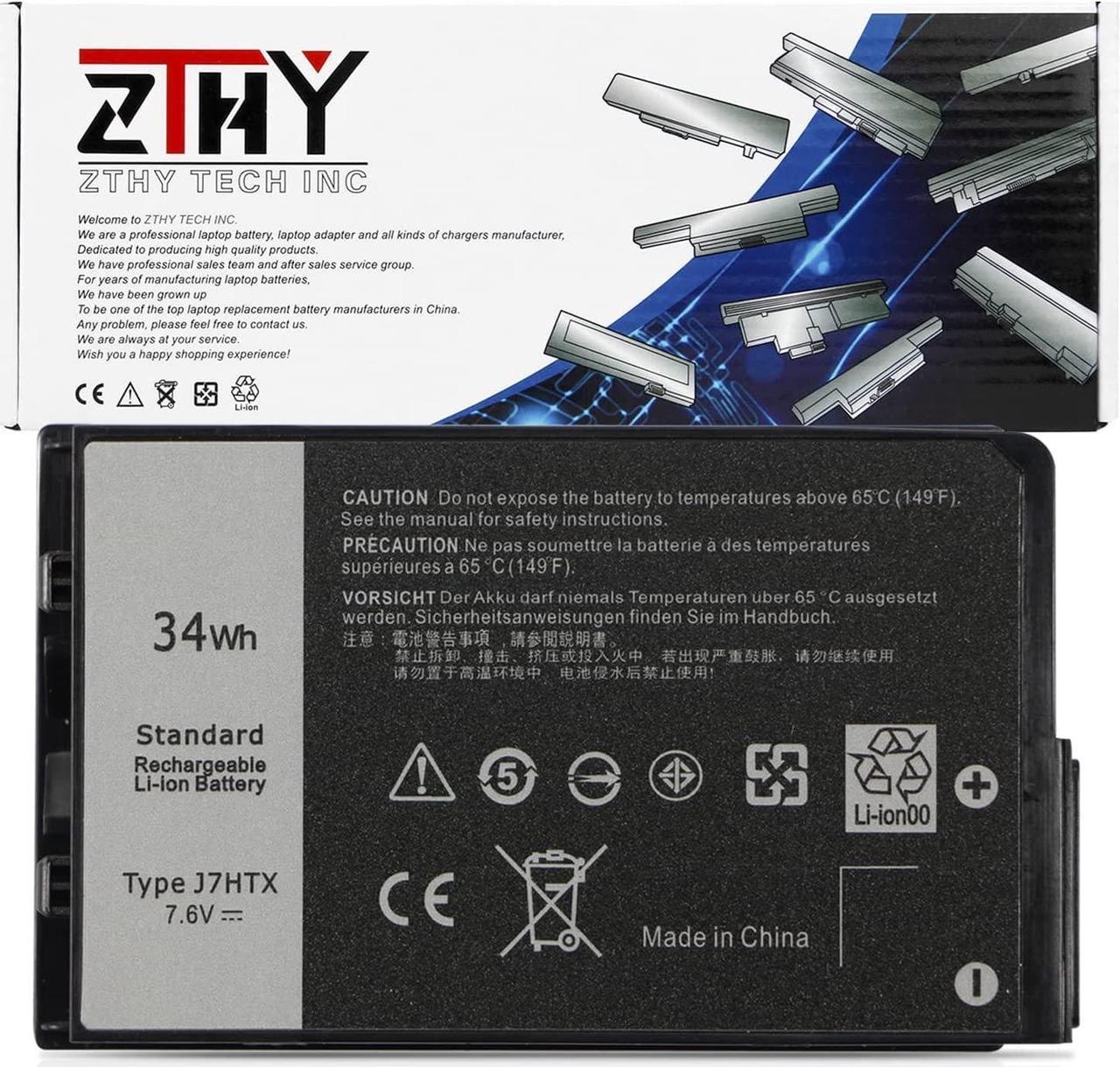 Main image of ZTHY J7HTX 7XNTR Laptop Battery Replacement for Dell Latitude 7202 7212 7220 Rugged Extreme Tablet Series 02JT7D 2JT7D FH8RW J82G5 VW5Y4 451-BBOR 451-BCCO 451-BCDH 7.6V 34Wh 4342mAh