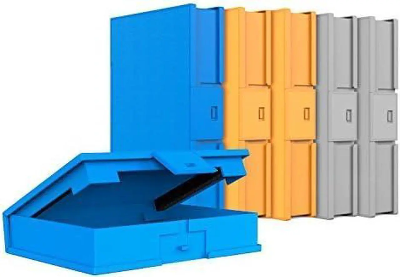 Alt view image 2 of 6 - 3.5 Inch Hard Drive Case HDD Protective Box with Shockproof Dustproof and Anti-static Function Storage Case for 3.5 inch HDDs 6 Pack Orange/Blue/Gray (HPFx6)
