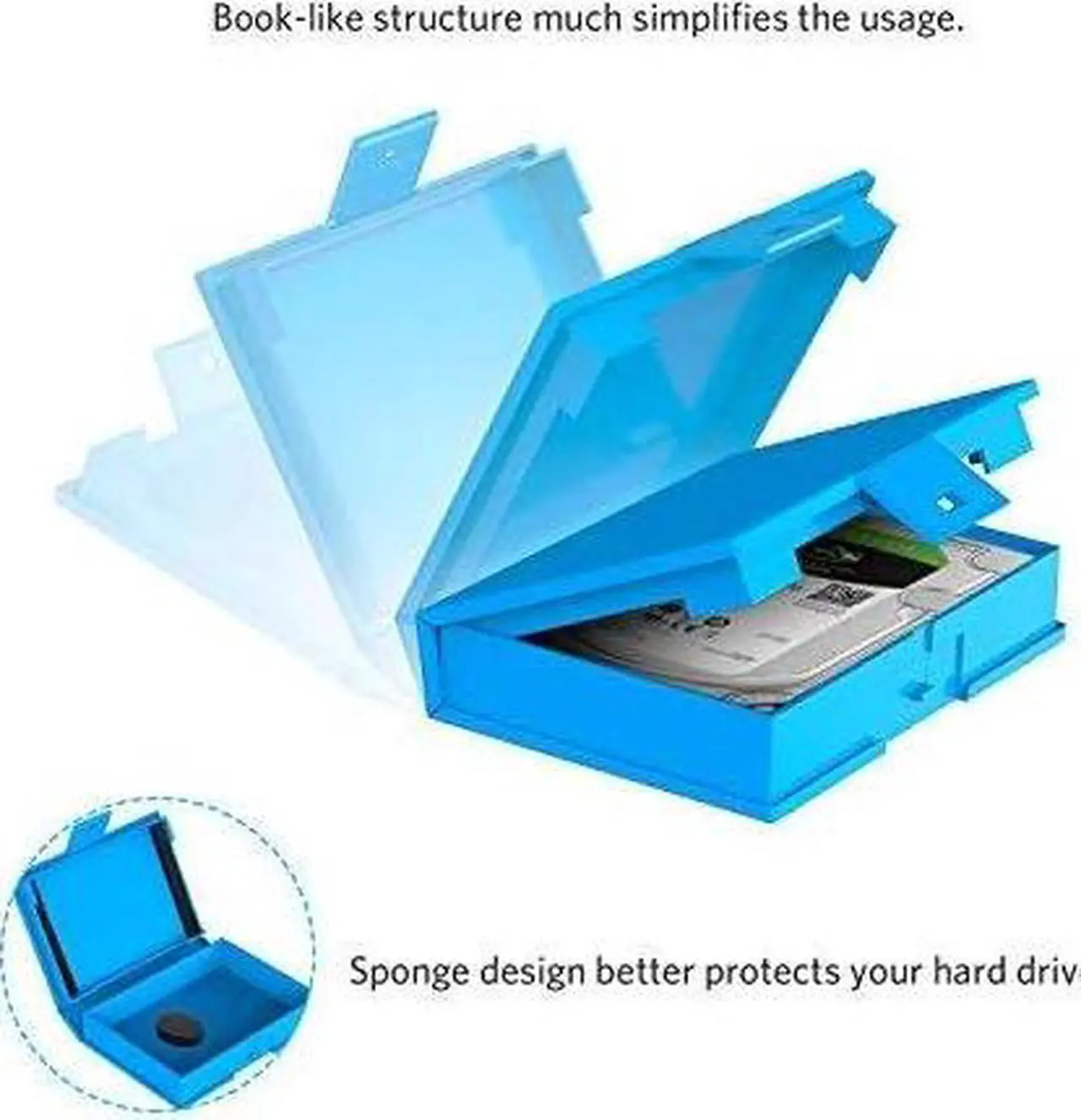 Alt view image 4 of 6 - 3.5 Inch Hard Drive Case HDD Protective Box with Shockproof Dustproof and Anti-static Function Storage Case for 3.5 inch HDDs 6 Pack Orange/Blue/Gray (HPFx6)