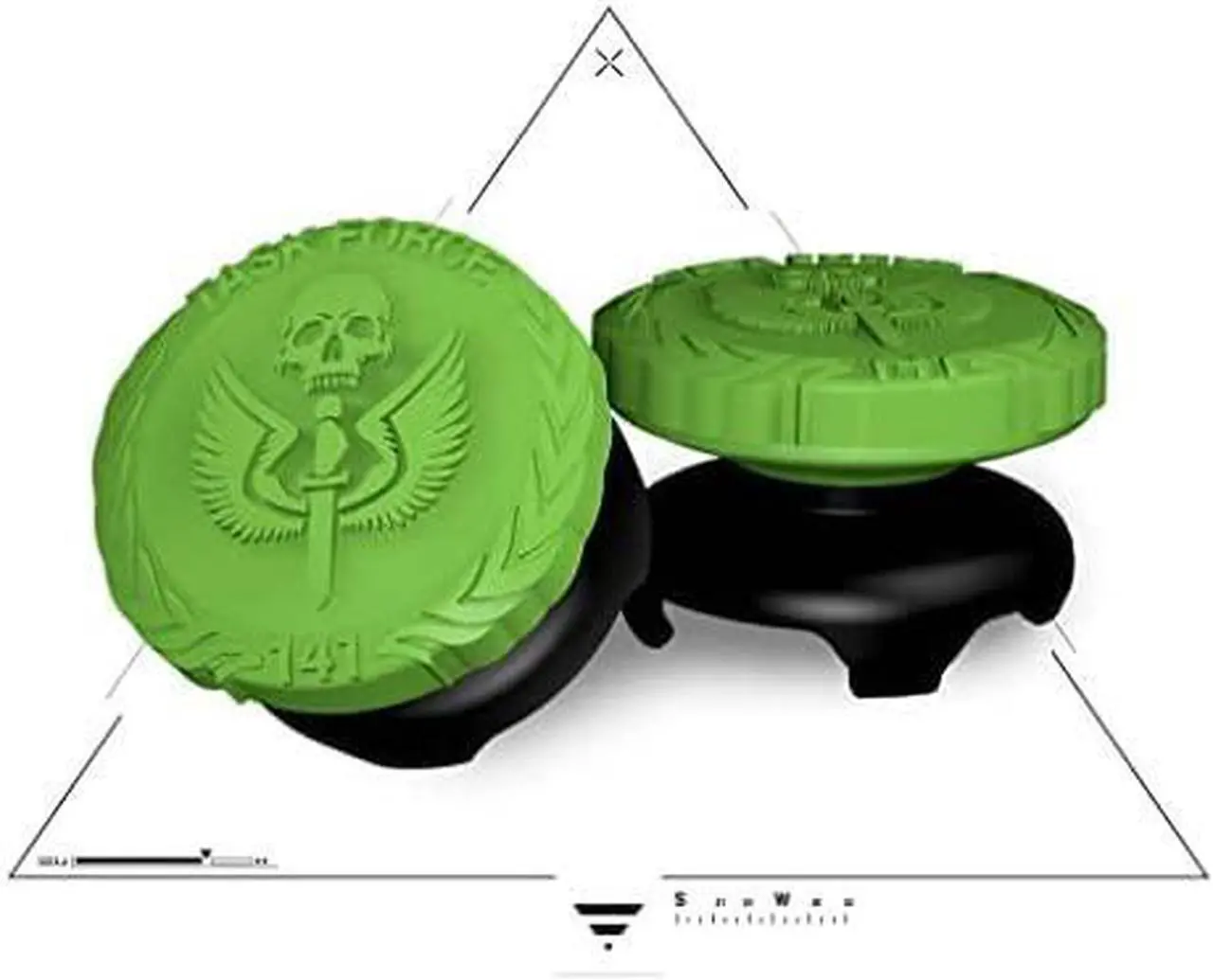 Alt view image 3 of 5 - Call of Duty: Modern Warfare II Performance Thumbsticks for Xbox One and Xbox Series X | 2 High-Rise Hybrid/Flat | Black/Green