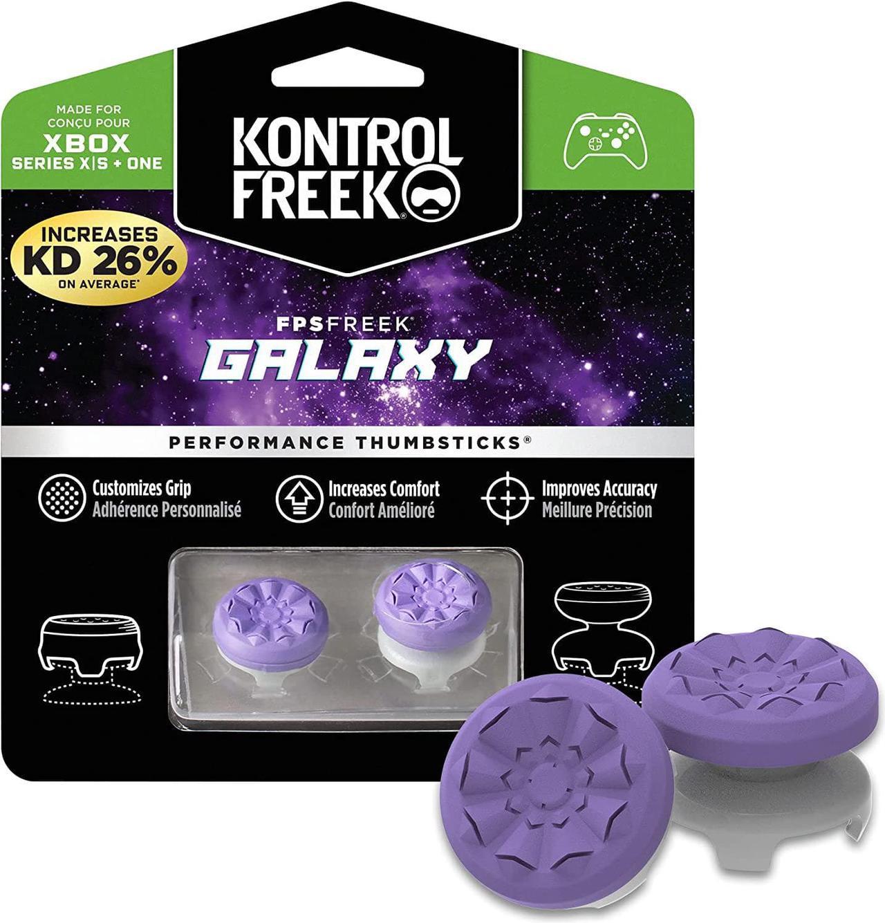 KontrolFreek FPS Freek Galaxy Purple for Xbox One and Xbox Series X Controller | 2 Performance Thumbsticks | 1 High-Rise, 1 Mid-Rise | Purple