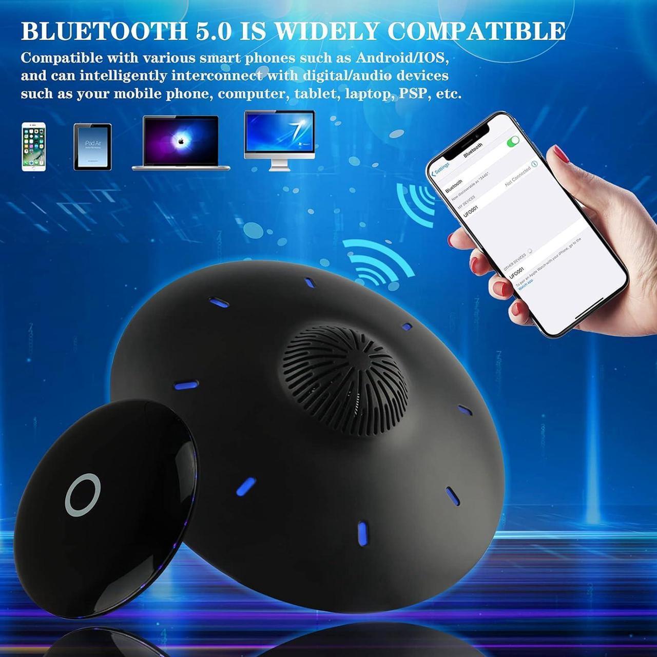 Alt view image 5 of 6 - Magnetic Levitating Bluetooth Speaker, Levitating UFO Speakers with LED Lights, 360 Degree Rotation,Wireless Floating Speakers for Home Office Decor Cool Tech Gadgets,Creative Gifts