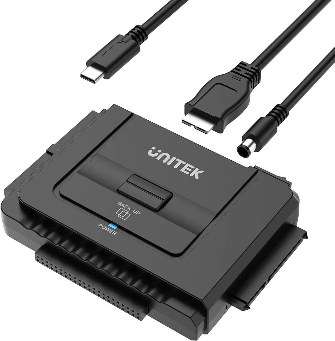 Main image of Unitek USB C to IDE and SATA Converter External Hard Drive Adapter Kit for Universal 2.5/3.5 HDD/SSD Hard Drive Disk, One Touch Backup Function, Included 12V/2A Power Adapter