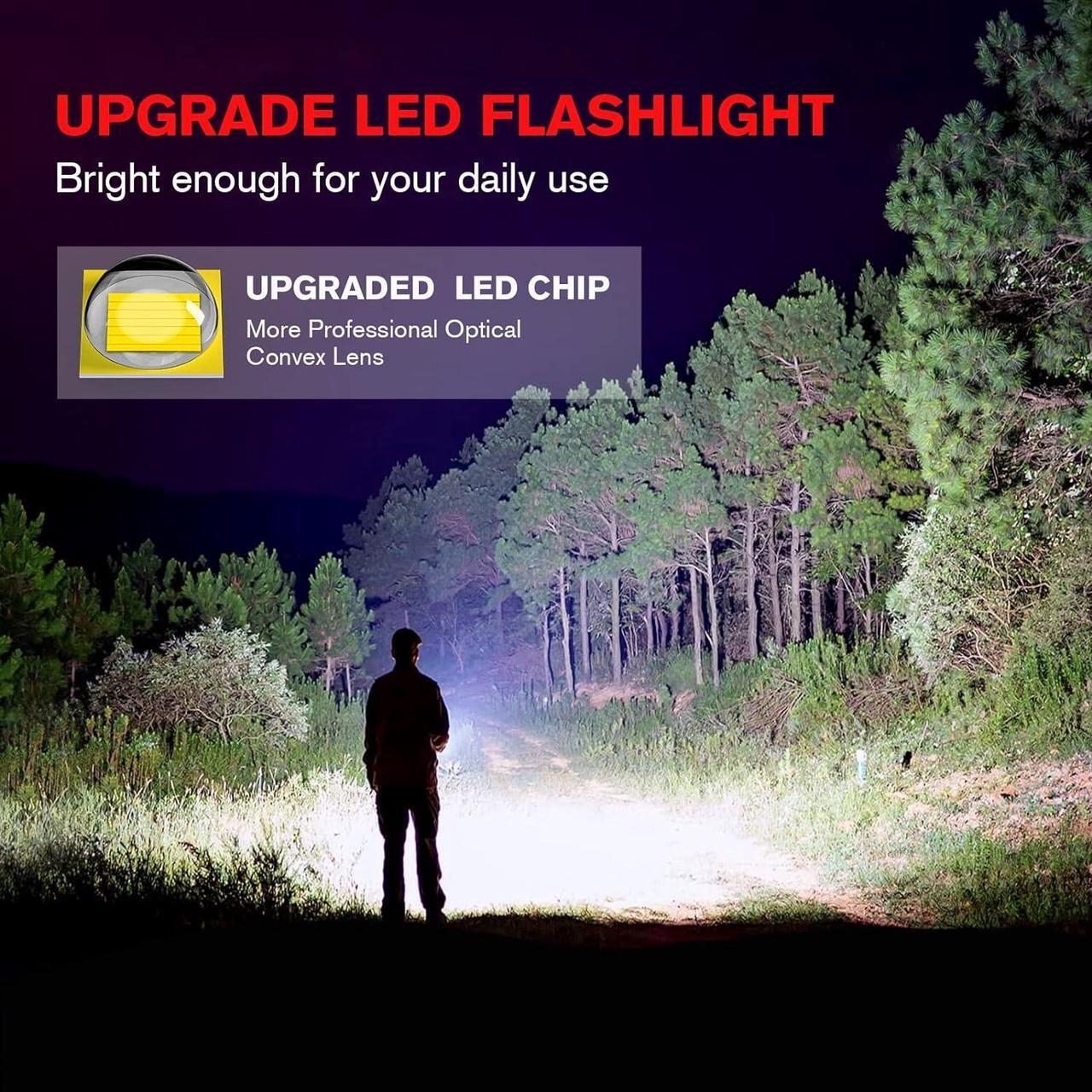 Alt view image 2 of 7 - LETMY LED Tactical Flashlight S2000 [4 Pack] - High Lumens, Zoomable, 5 Modes, Waterproof Handheld LED Flashlight - Best Camping, Outdoor, Emergency, Everyday Flashlights