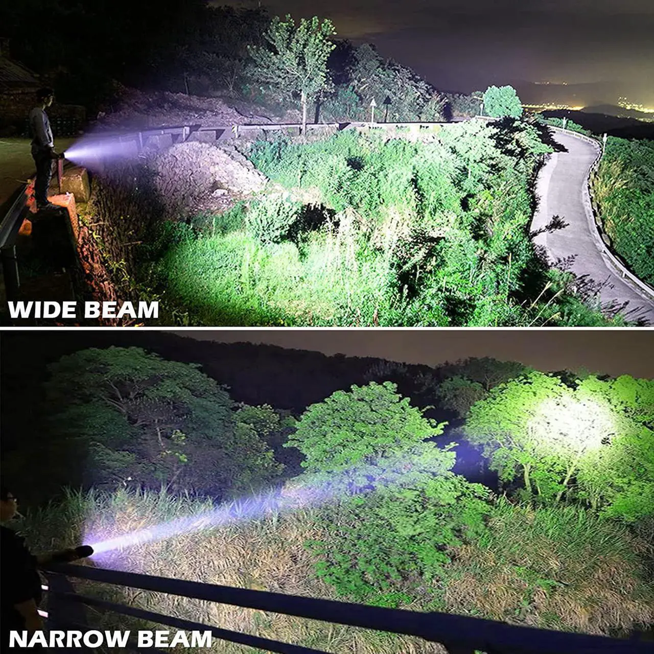 Alt view image 6 of 7 - BERCOL Rechargeable LED Flashlights High Lumens, Super Bright 150000 Lumens Flashlight with 5 Modes & Waterproof, Powerful 10000mAh High Capacity Flash Light for Camping Emergencies - 2 Pack