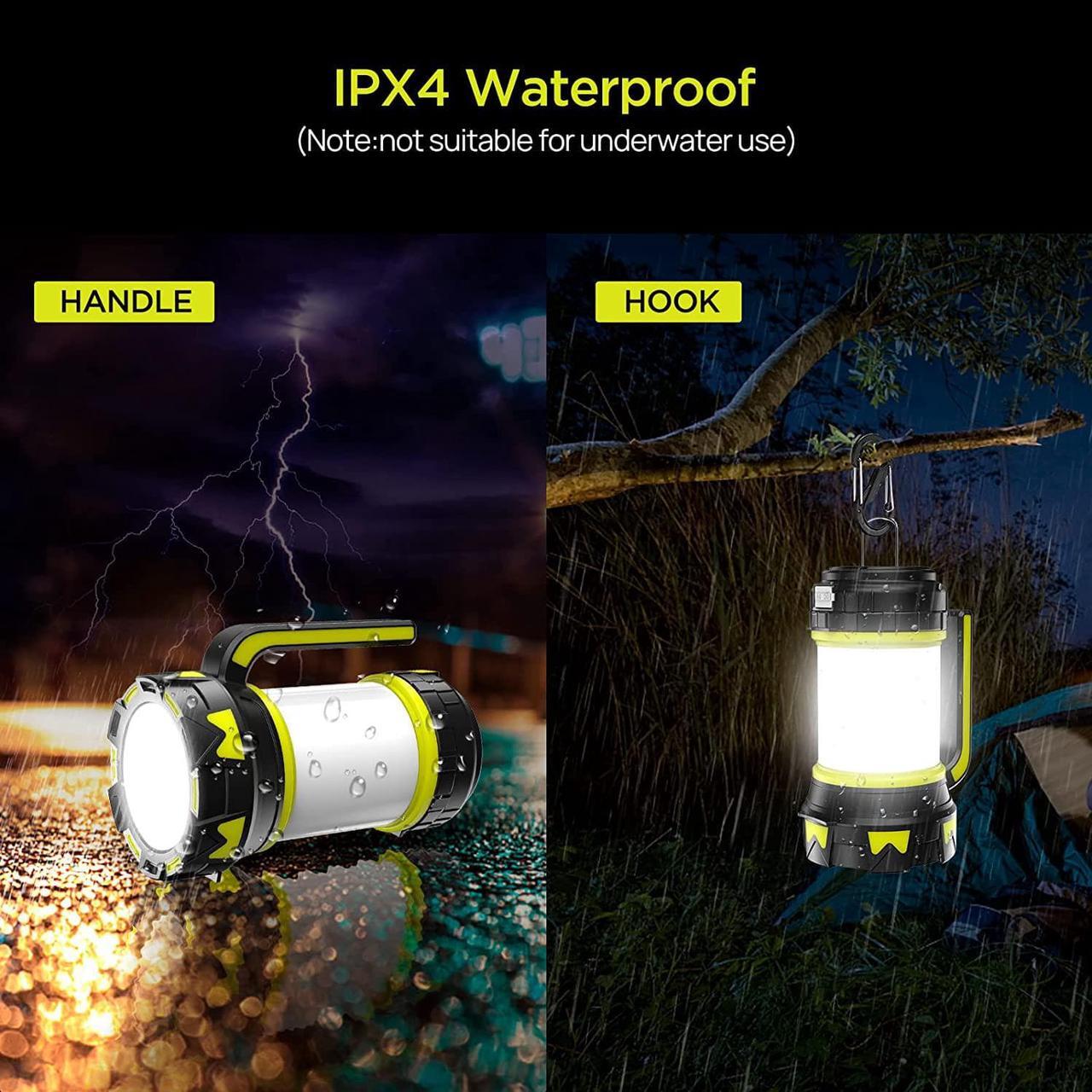 Alt view image 4 of 6 - Rechargeable Flashlights Camping Lantern,6 Modes LED Bright Flashlight 3000mAh Power Bank, IPX4 Waterproof, Emergency Flashlight Lantern for Outdoor Hurricane, USB Cable Included-1 Flashlight