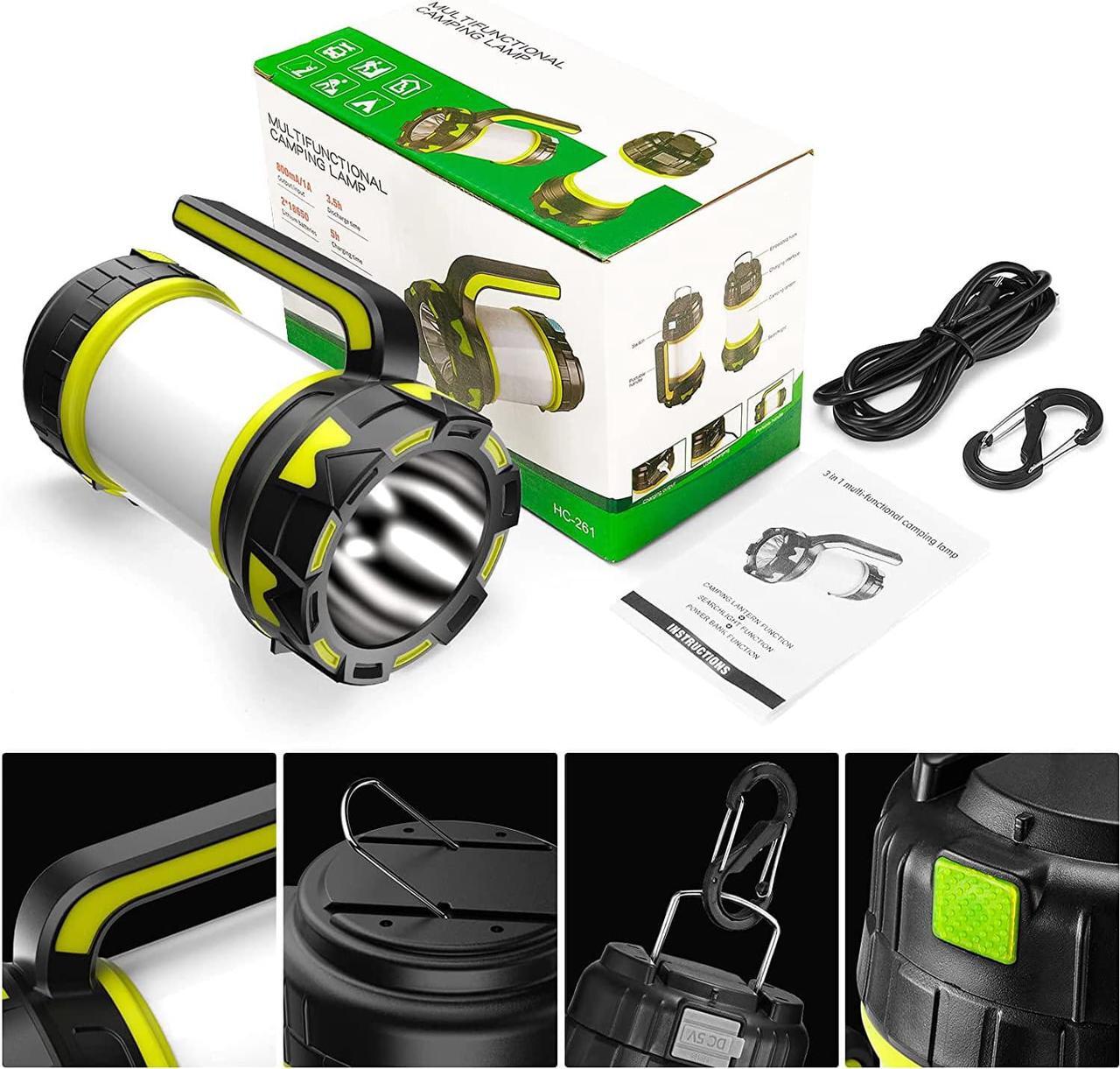 Alt view image 5 of 6 - Rechargeable Flashlights Camping Lantern,6 Modes LED Bright Flashlight 3000mAh Power Bank, IPX4 Waterproof, Emergency Flashlight Lantern for Outdoor Hurricane, USB Cable Included-1 Flashlight