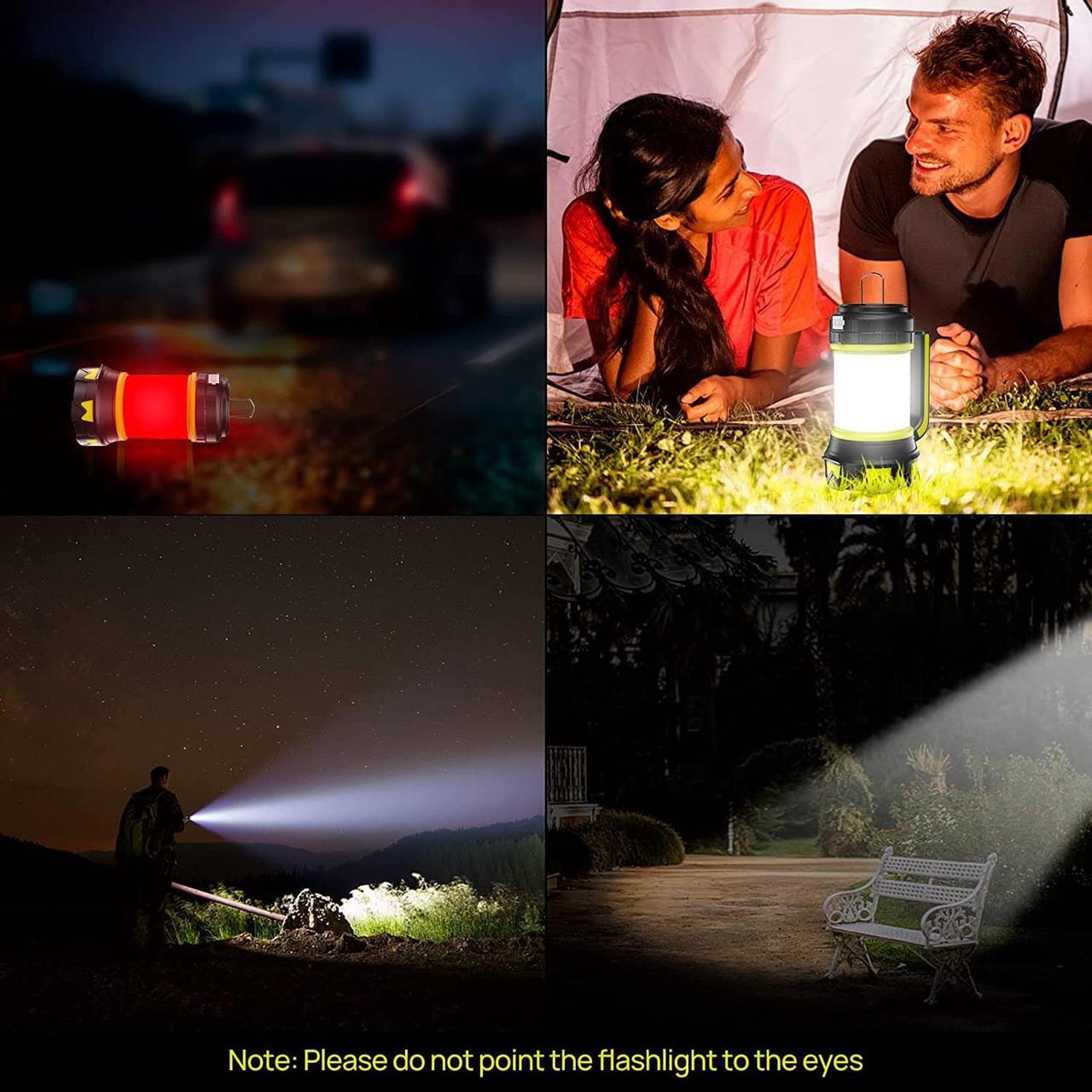 Alt view image 6 of 6 - Rechargeable Flashlights Camping Lantern,6 Modes LED Bright Flashlight 3000mAh Power Bank, IPX4 Waterproof, Emergency Flashlight Lantern for Outdoor Hurricane, USB Cable Included-1 Flashlight