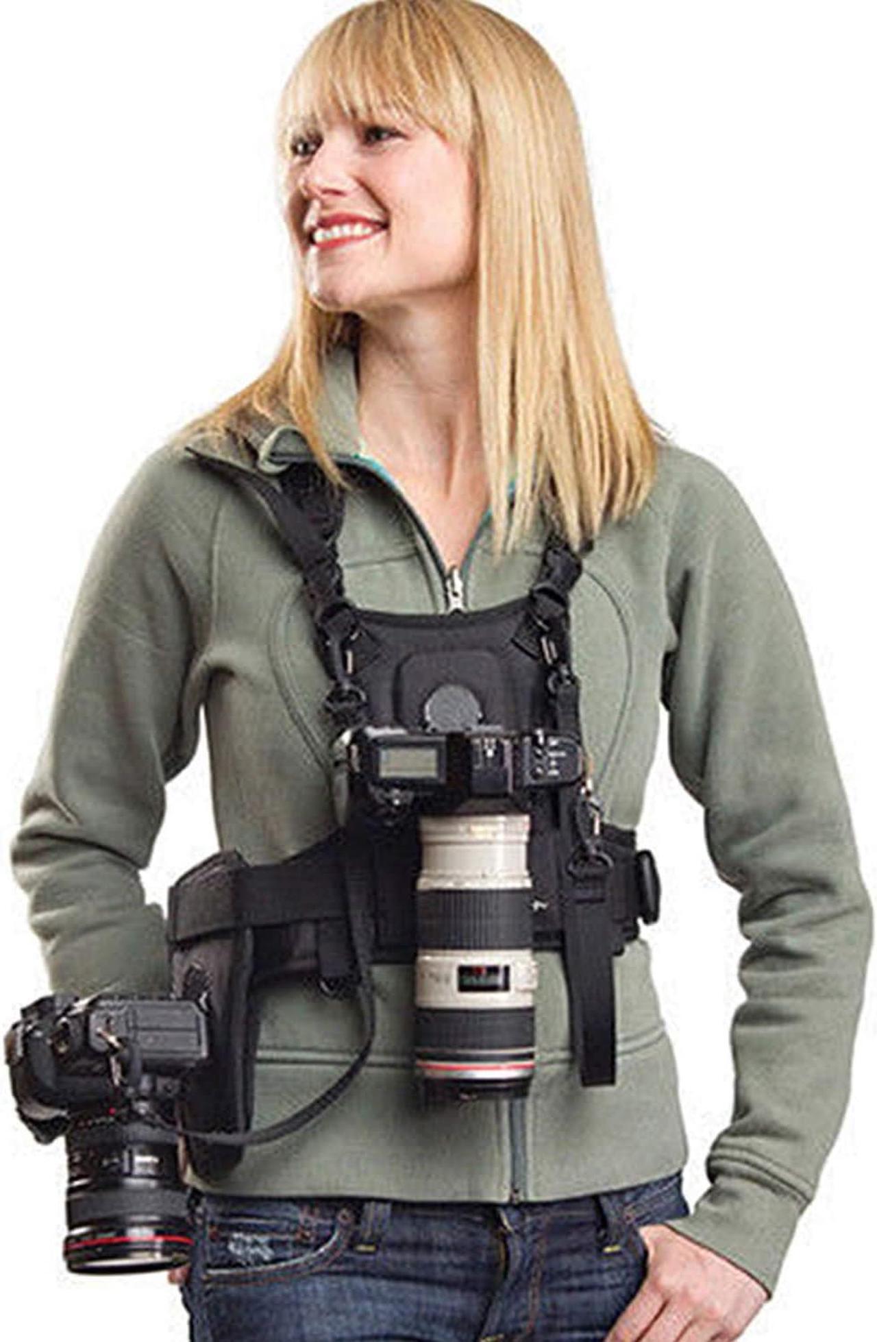 Main image of Dual Camera Harness, SK-MSP01 Multi Carrying Chest Vest System with Side Holster for Canon 6D 600D 5D2 5D3 Nikon D90 Sony A7S A7R A7S2 Panasonic Olympus DSLR Cameras Climbing Wedding Travel