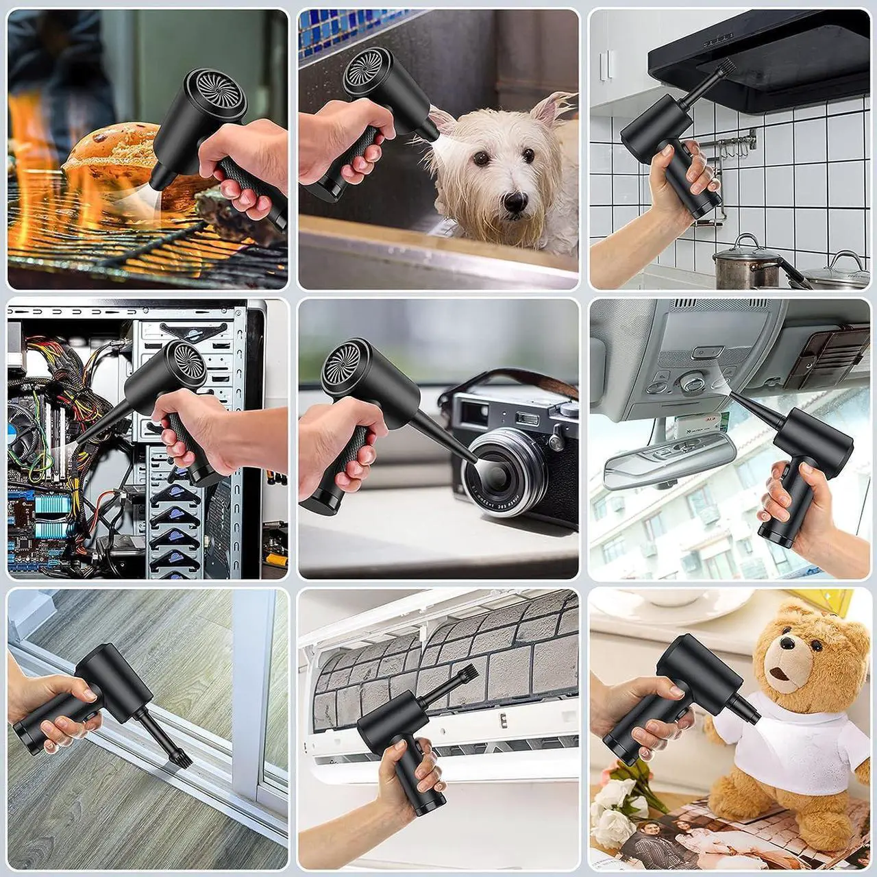 Alt view image 4 of 7 - ZARIMI Compressed air Duster - Keyboard Cleaner for Office no Canned Reusable Good Replacement Can Electric 91000RPM Cordless air Duster pc 7600mAh -pc Cleaning-air Blower-car dusters-Electric
