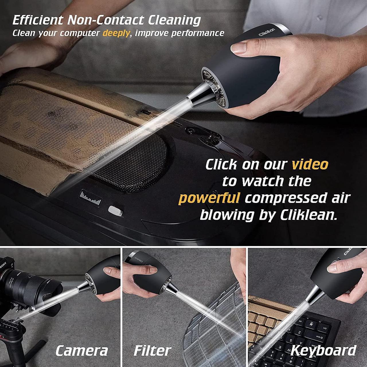 Alt view image 2 of 7 - Cordless Air Duster 2.0 - Compressed Air No Heat Air Replaces Canned Air 80000RPM 55MPH - Electric Duster for Cleaning Gaps, Computer, Keyboard, Replaces Compressed Air Can