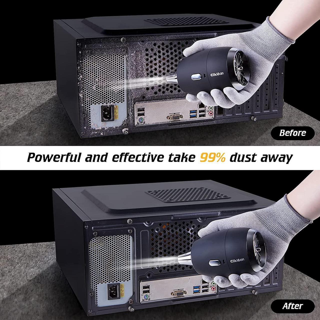 Alt view image 3 of 7 - Cordless Air Duster 2.0 - Compressed Air No Heat Air Replaces Canned Air 80000RPM 55MPH - Electric Duster for Cleaning Gaps, Computer, Keyboard, Replaces Compressed Air Can