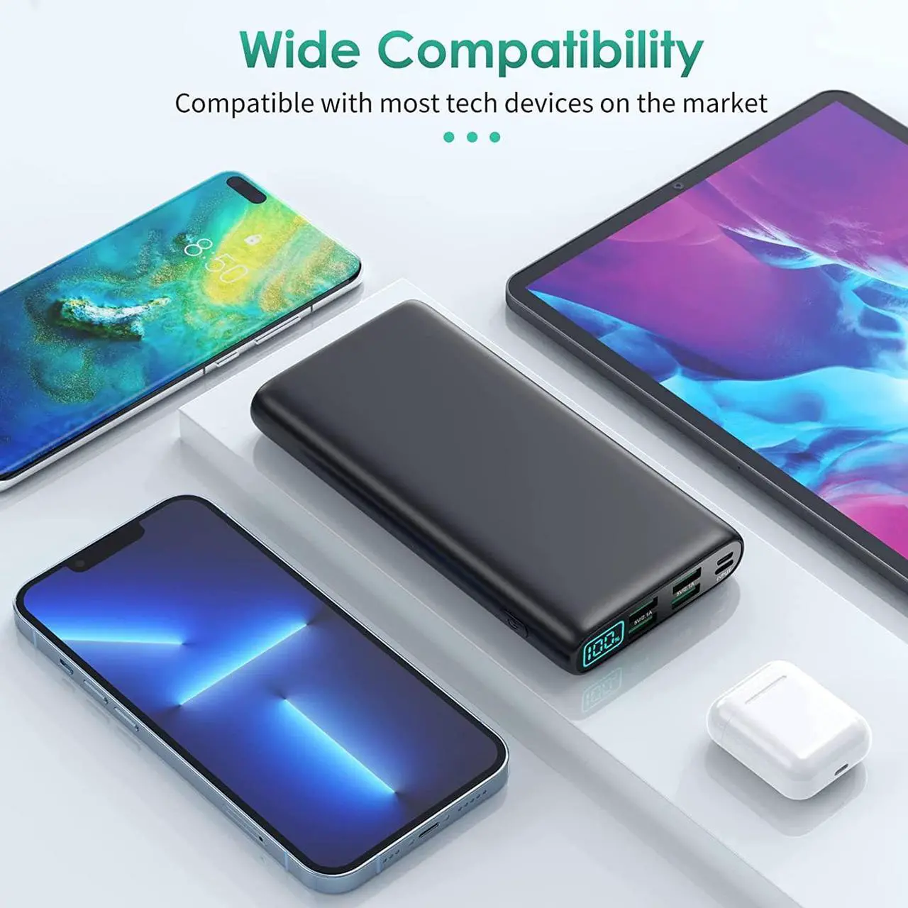 Alt view image 3 of 7 - Portable Charger 38800mAh,LCD Display Power Bank,4 USB Outputs Battery Pack Backup, USB-C in&out Dual Input Phone Charging Compatible with iPhone 15/14/13 Pro Max/12,Android Samsung Galaxy Pixel Nexus