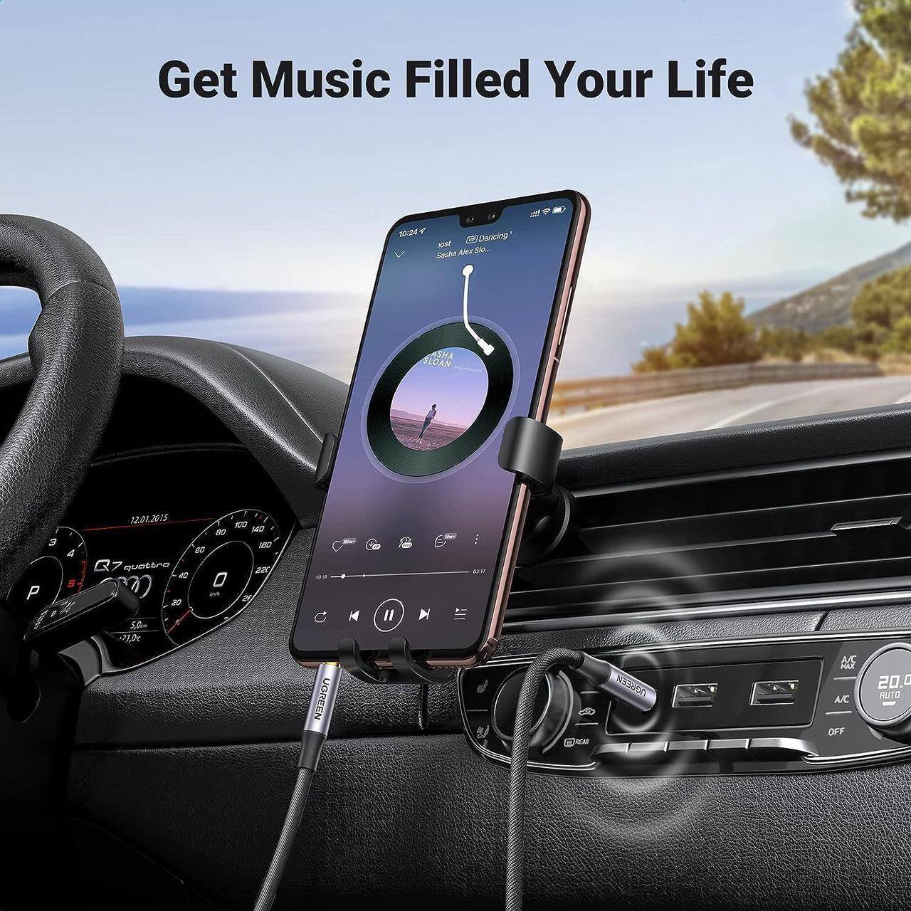 Alt view image 5 of 7 - 3.5mm Audio Cable Braided 4-Pole Hi-Fi Stereo TRRS Jack Shielded Male to Male AUX Cord Compatible with iPad  Phones Tablets Car Home Stereos Headphones Speaker 6FT