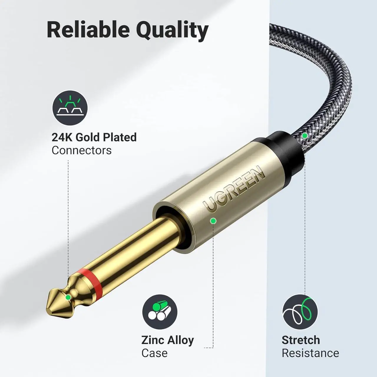 Alt view image 4 of 7 - 1/8 to 1/4 Stereo Cable 3.5mm TRS to Dual 6.35mm 1/4 TS Mono Y Splitter Audio Cord Adapter Compatible with iPhone PC Computer Sound Card Mixer Multimedia Speaker Home Stereo System 6.6FT
