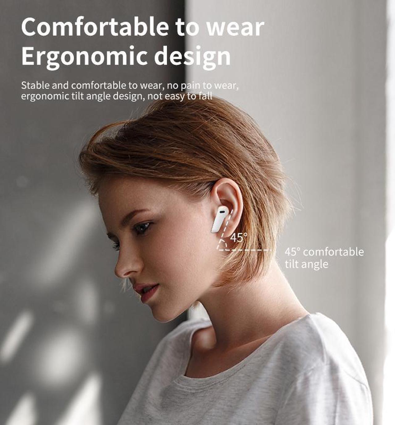 Alt view image 7 of 7 - HEQING Wireless Earbuds Bluetooth 5.2 in Ear Buds Light-Weight Headphones,Deep Bass Sound with Charging Case, Clear Calls Earphones for Sports Workout Gray