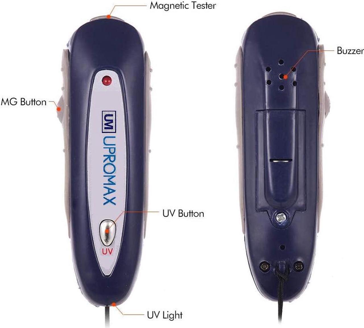Alt view image 4 of 7 - UV Currency Money Detector, Portable Mini 2 in 1 UV Currency Money Note Detector Counterfeit Checker with Lanyard Magnetic Detector Keychain