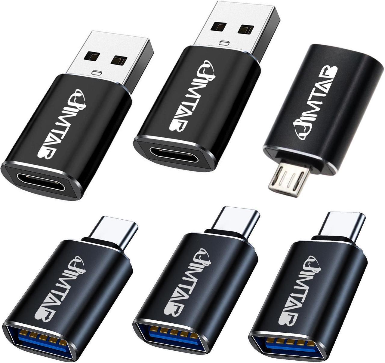 USB C to Micro USB Adapter, JIMTAB USB C to USB 3.0 Converters USB C to USB Chargers Adapter(6 Pack), Compatible with old Android phones, Smart Fans, Digital Cameras, Security Cameras, Desk Lamps