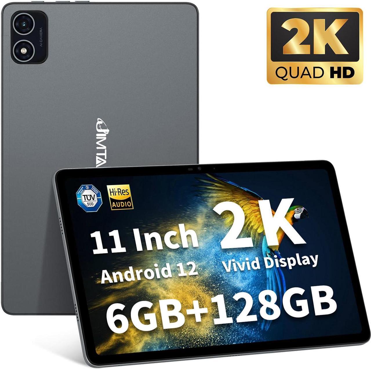 JIMTAB 2K Vivid Tablet, A95 11" Android 12 Tablets, 6GB+128GB Octa-Core Gaming Tablet, 13+5MP Camera, 7000mAh, Stereo 4 Speakers, TÜV Low Bluelight, Split Screen, Face Recognition, Google Certificated