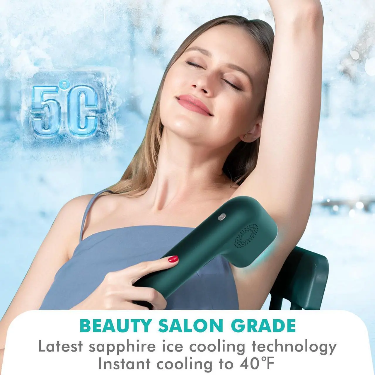 Alt view image 2 of 7 - Summer IPL Laser Hair Removal for Women and Men, Painless Hair Removal Device, Fast Cooling, Safe and Long-Lasting, Reduces Body and Facial Hair Growth